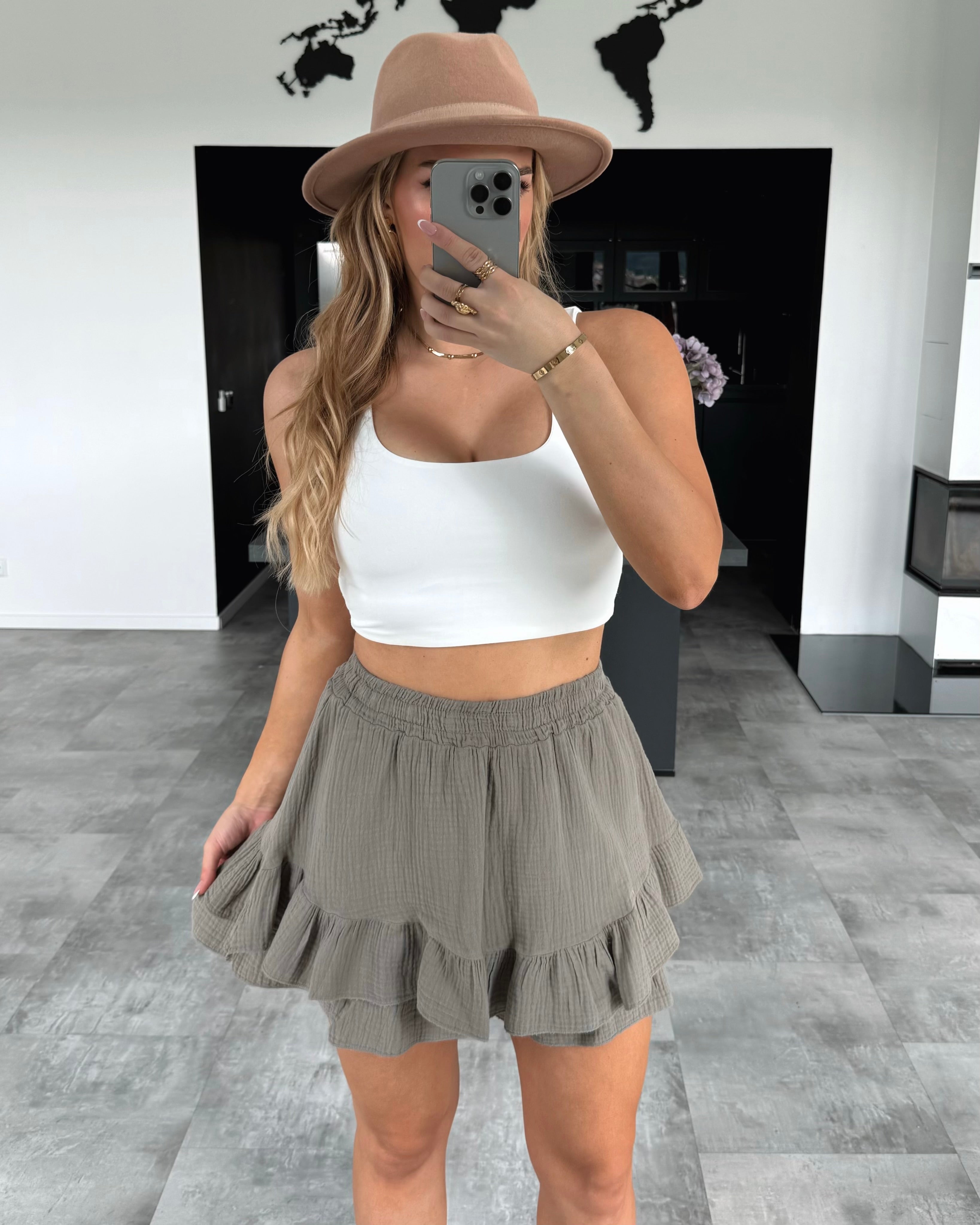 Musselin Hosenrock „Calea“ Taupe