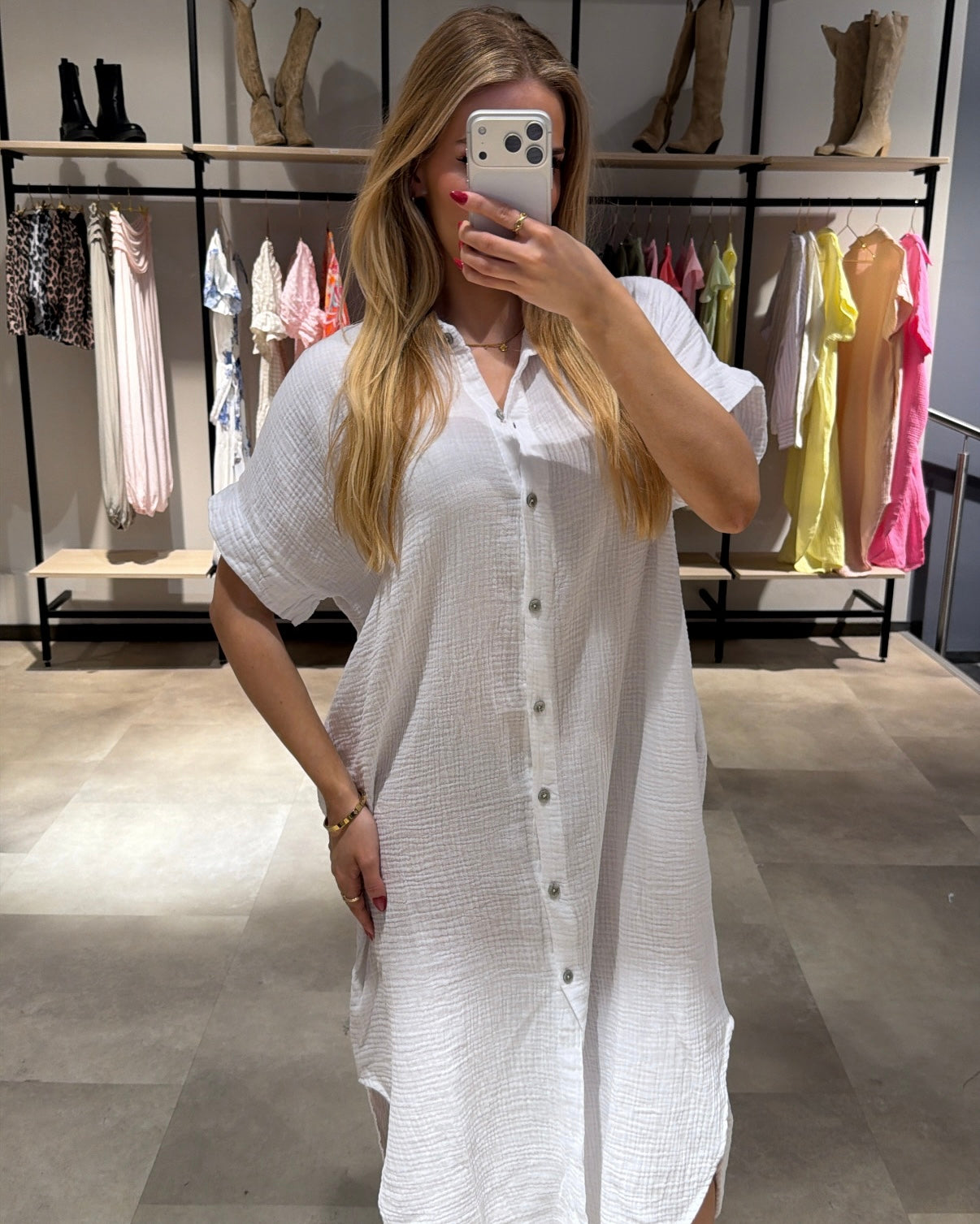 Musselin Kleid “Leana“ Weiß