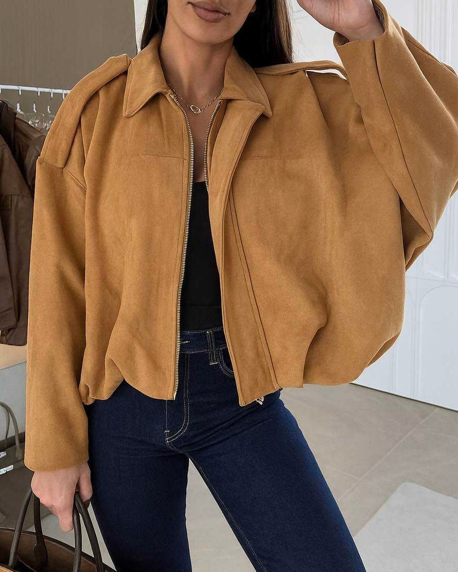 Suede Jacke “Wren” Camel