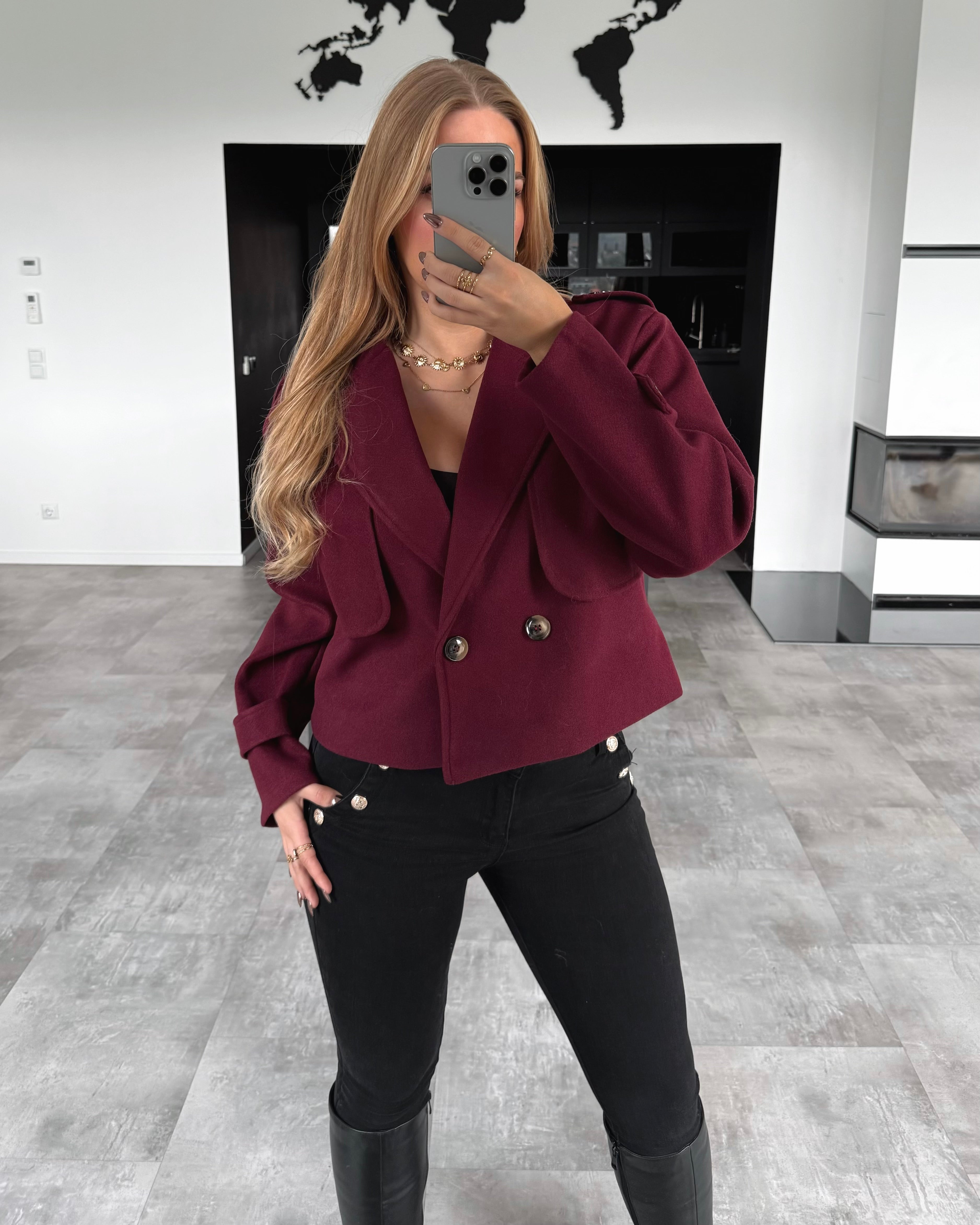 Kurzmantel “Kyla” Burgunder