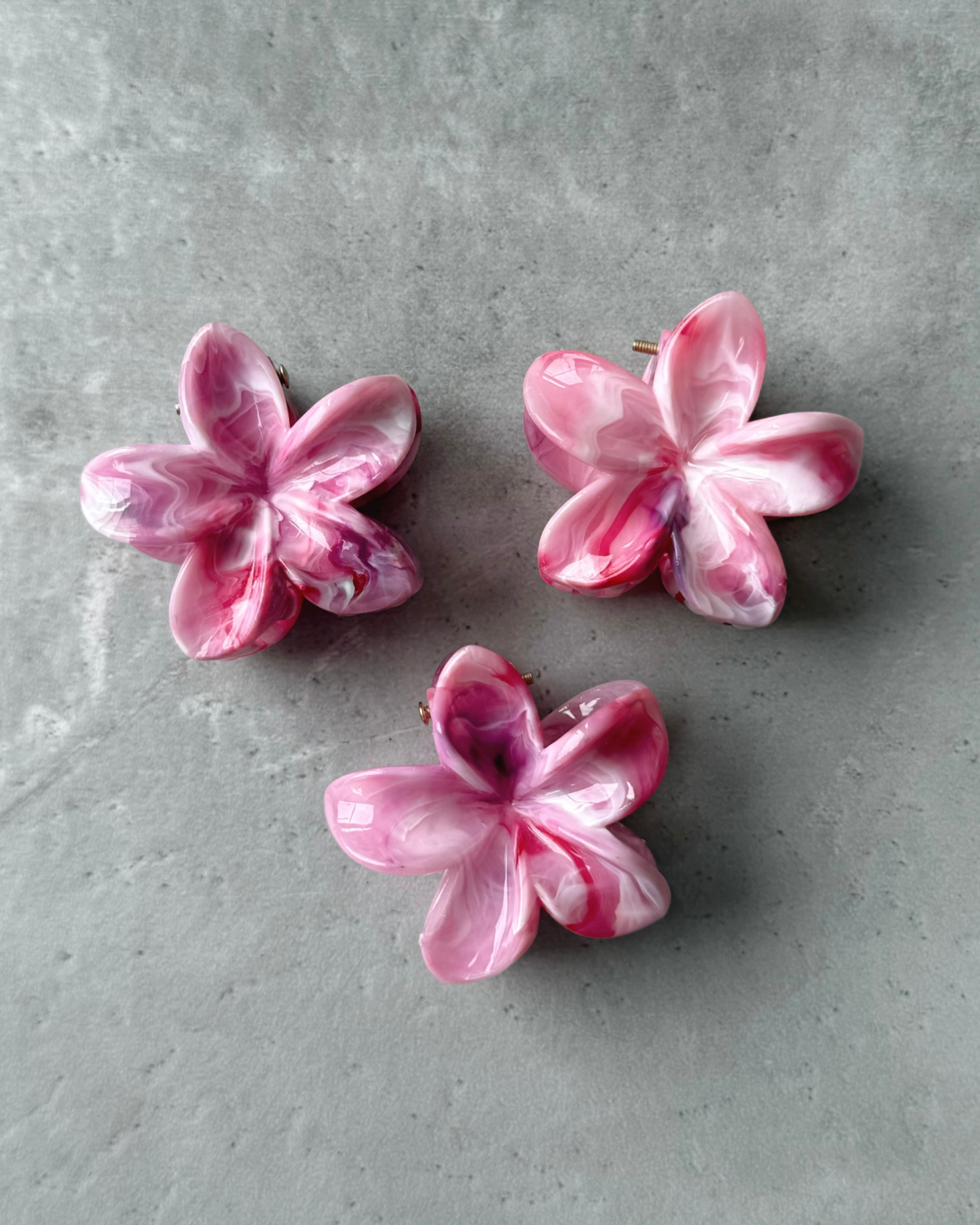 Mini Haarklammer 2er Set "Ophea" Pink Marble