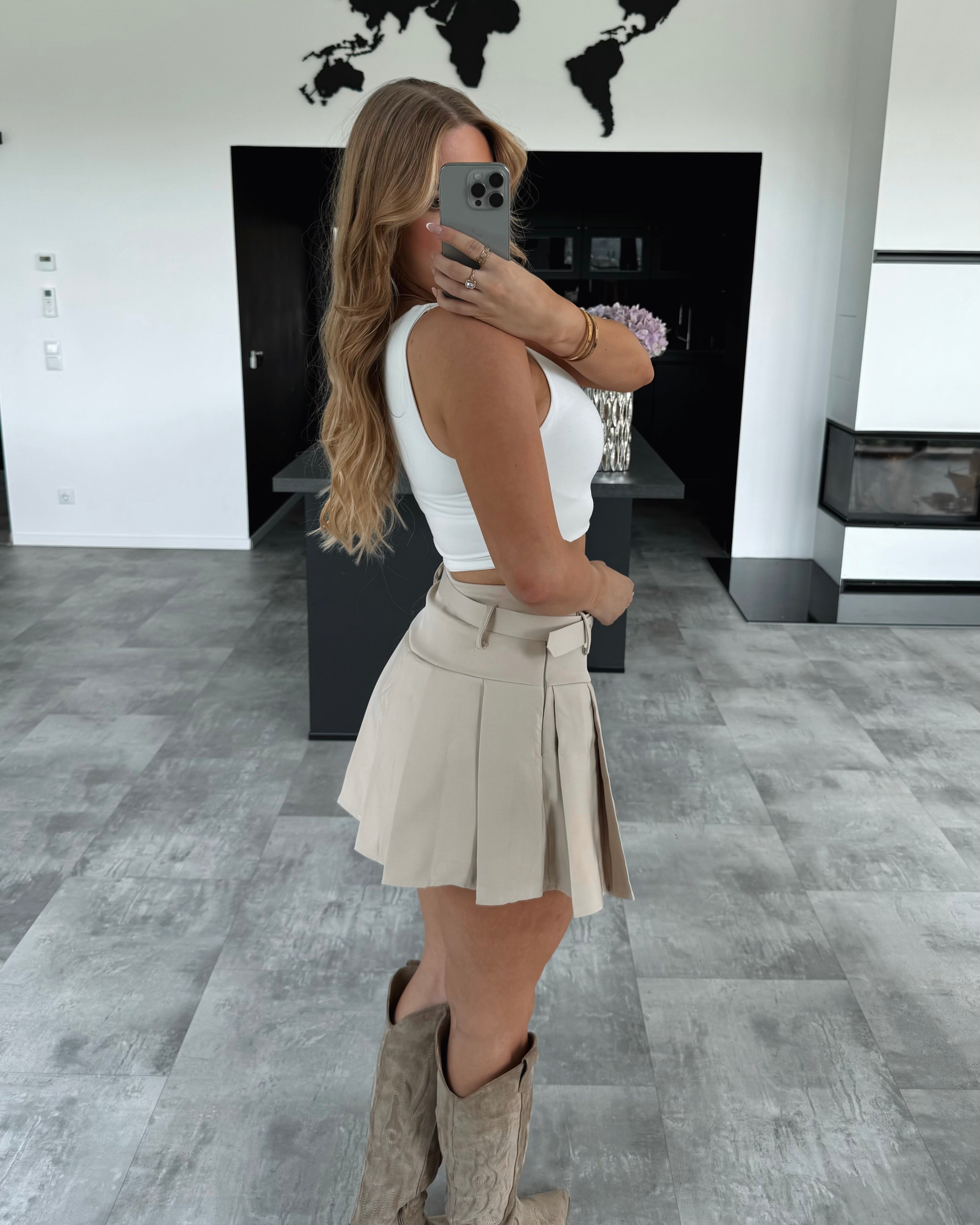 Hosenrock „Nova“ mit Gürtel Beige
