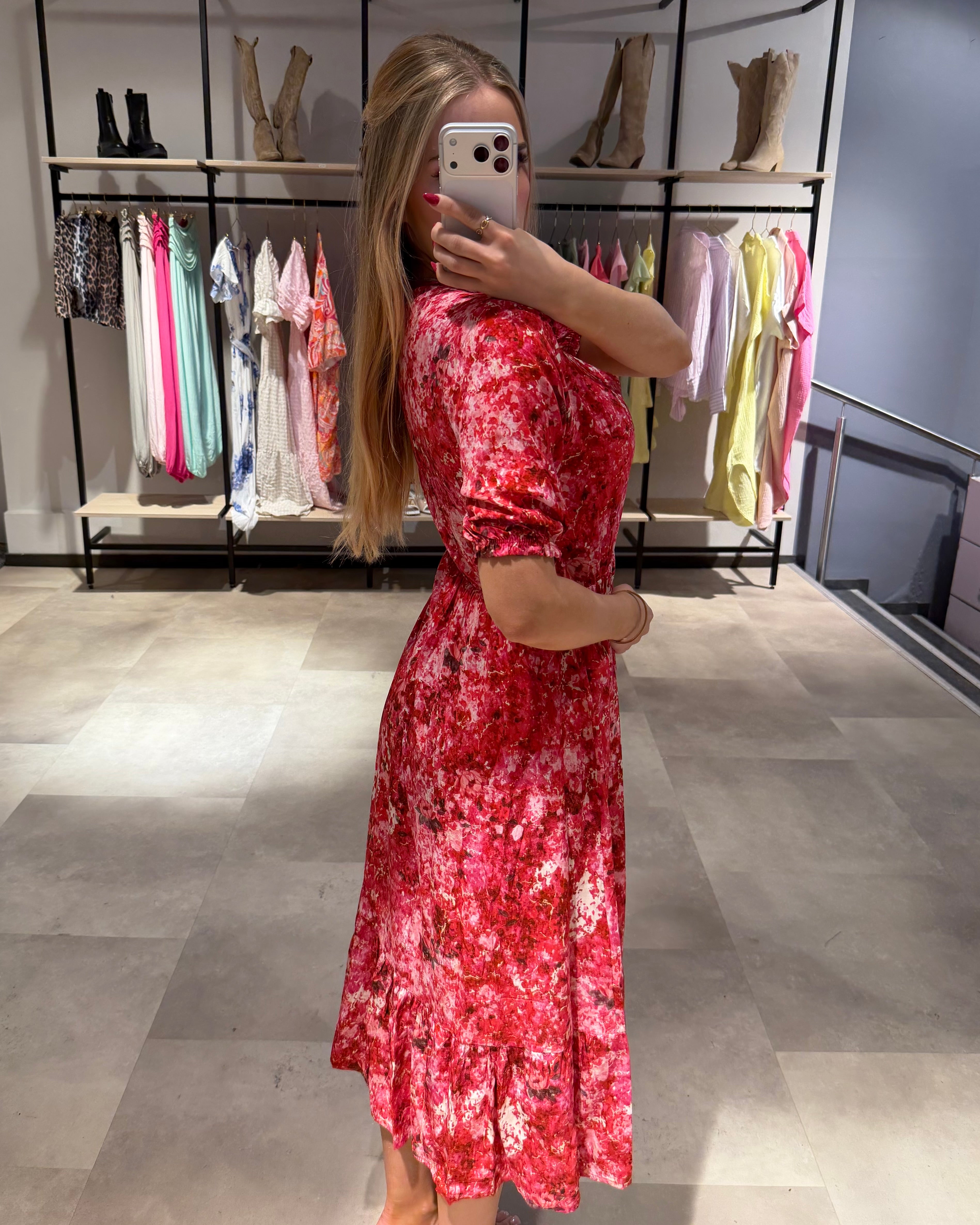 Maxikleid “Fabienne” Floral Rot