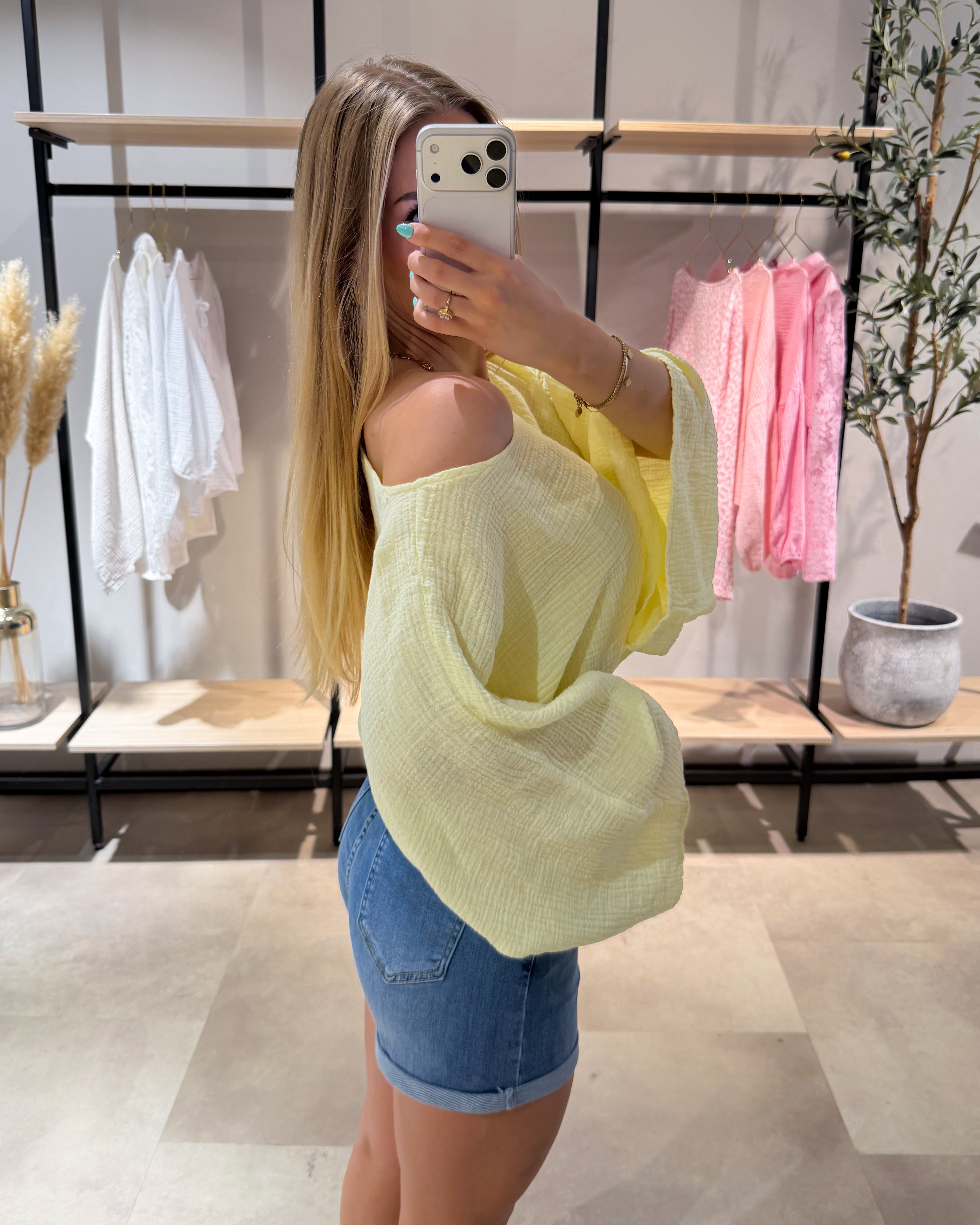 Musselin Shirt "Lexy" Gelb