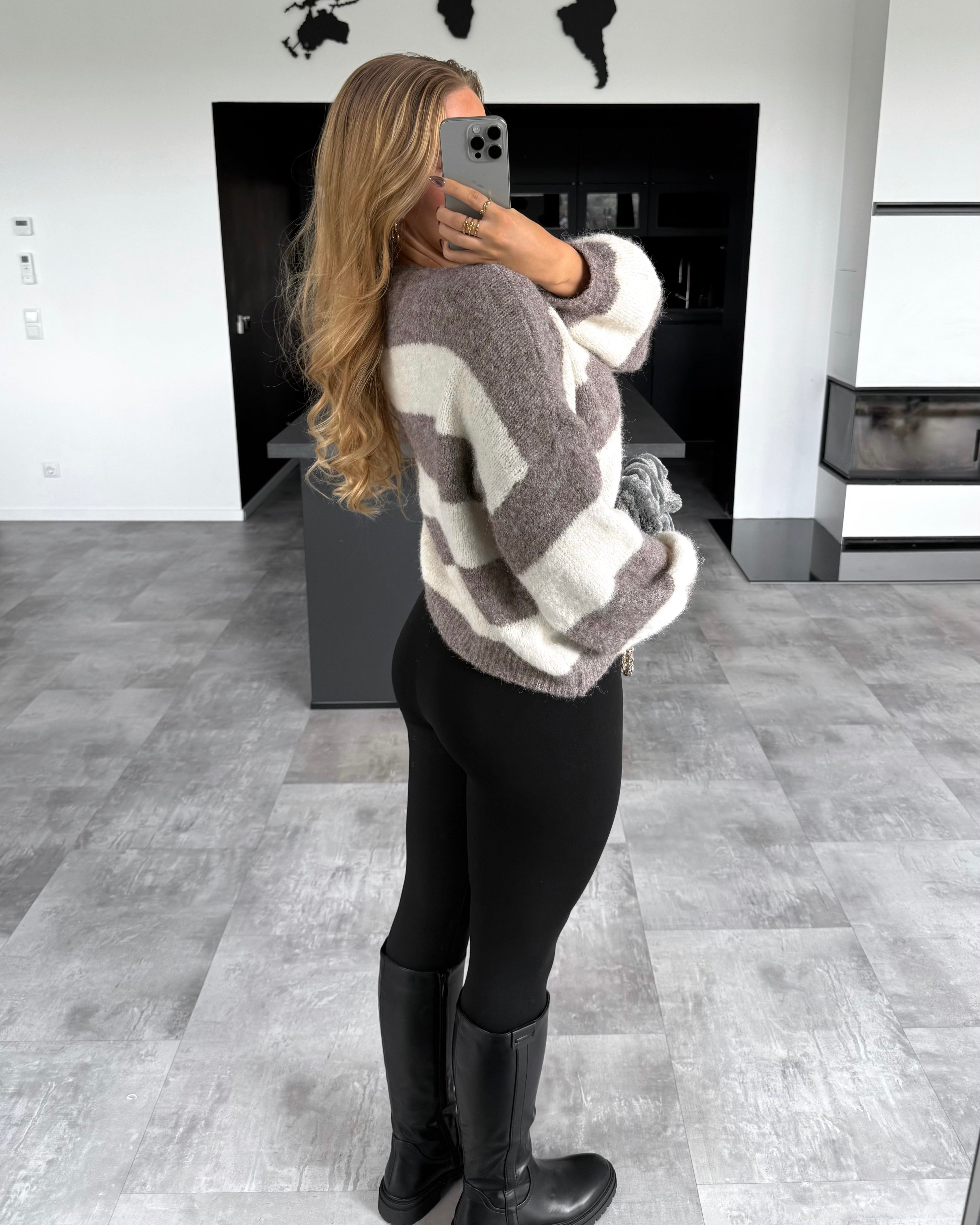 Pullover "Elsie" Hellbraun-Ecru
