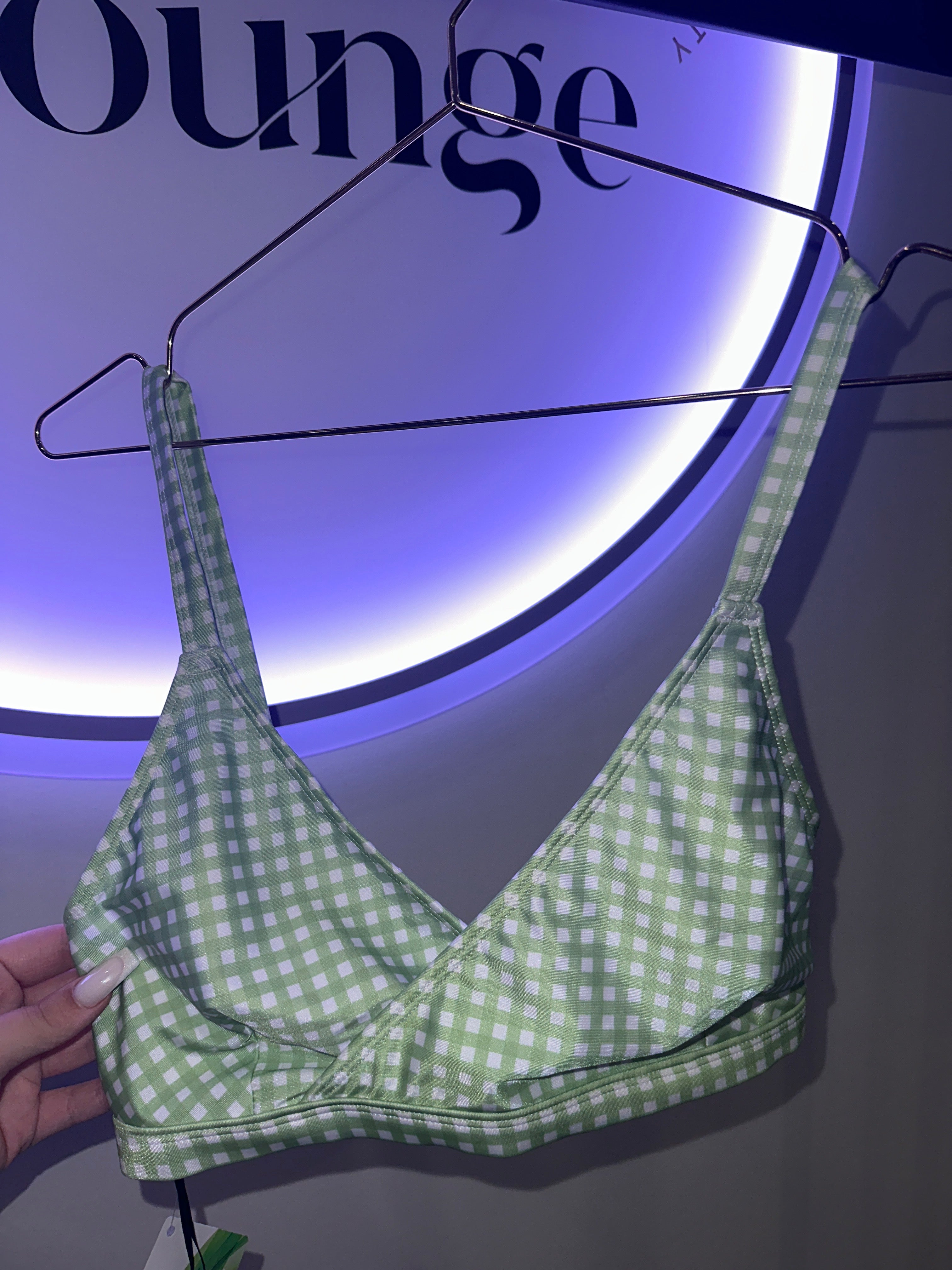 EINZELSTÜCK Bikini Oberteil Grün Kariert #108