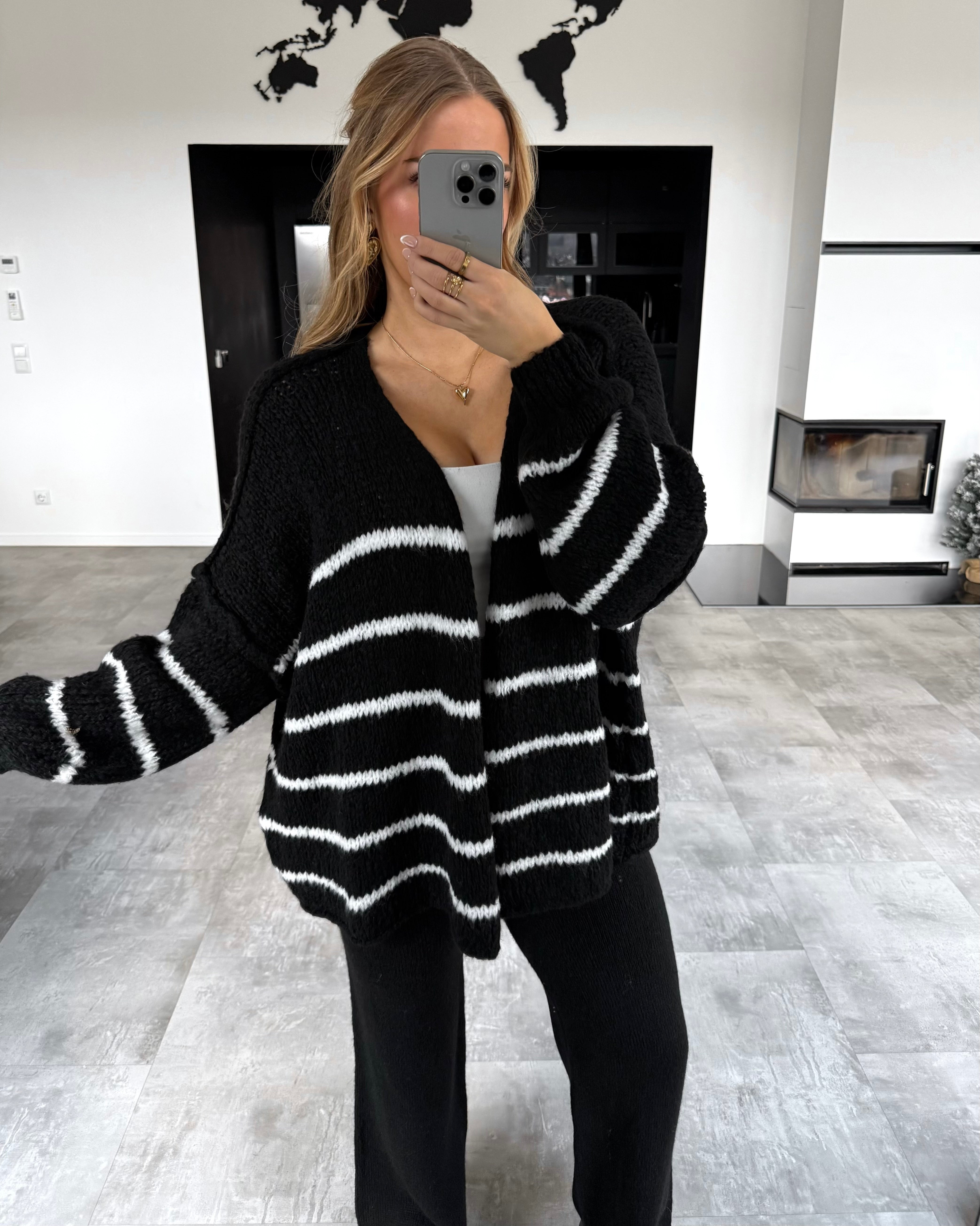 Cardigan “Raya“ Schwarz-Weiß