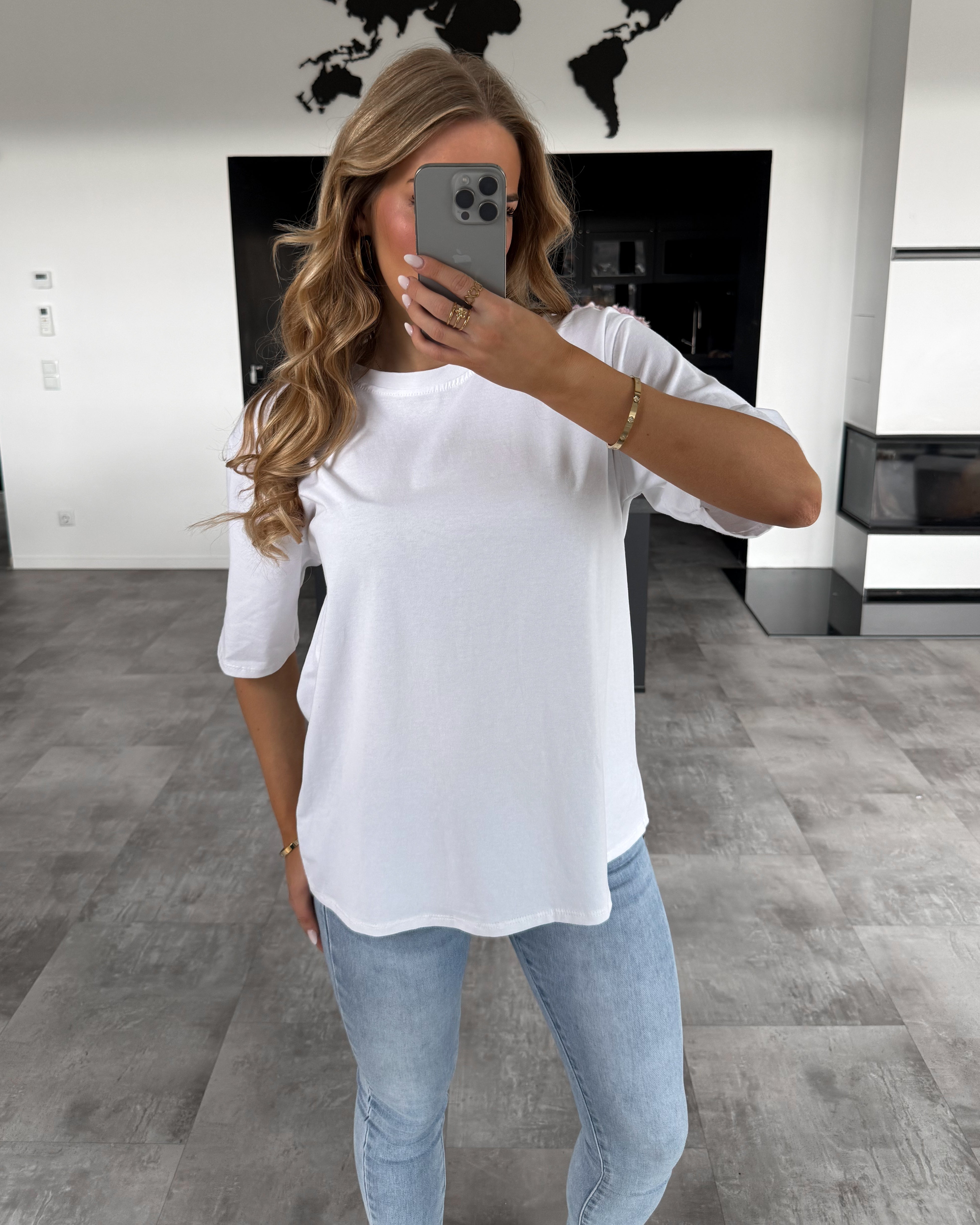 Baumwoll T-Shirt "Becky" Weiß