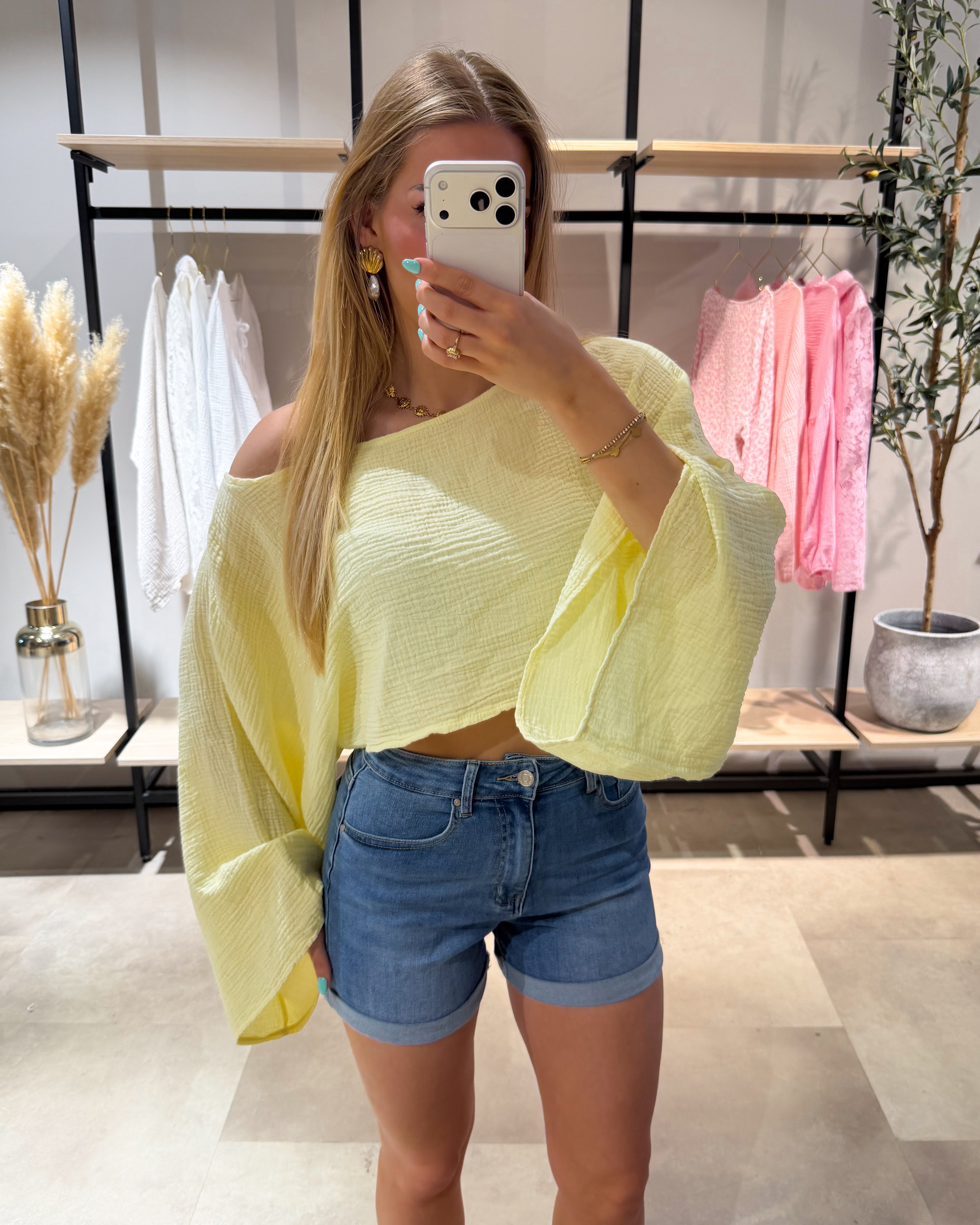 Musselin Shirt "Lexy" Gelb