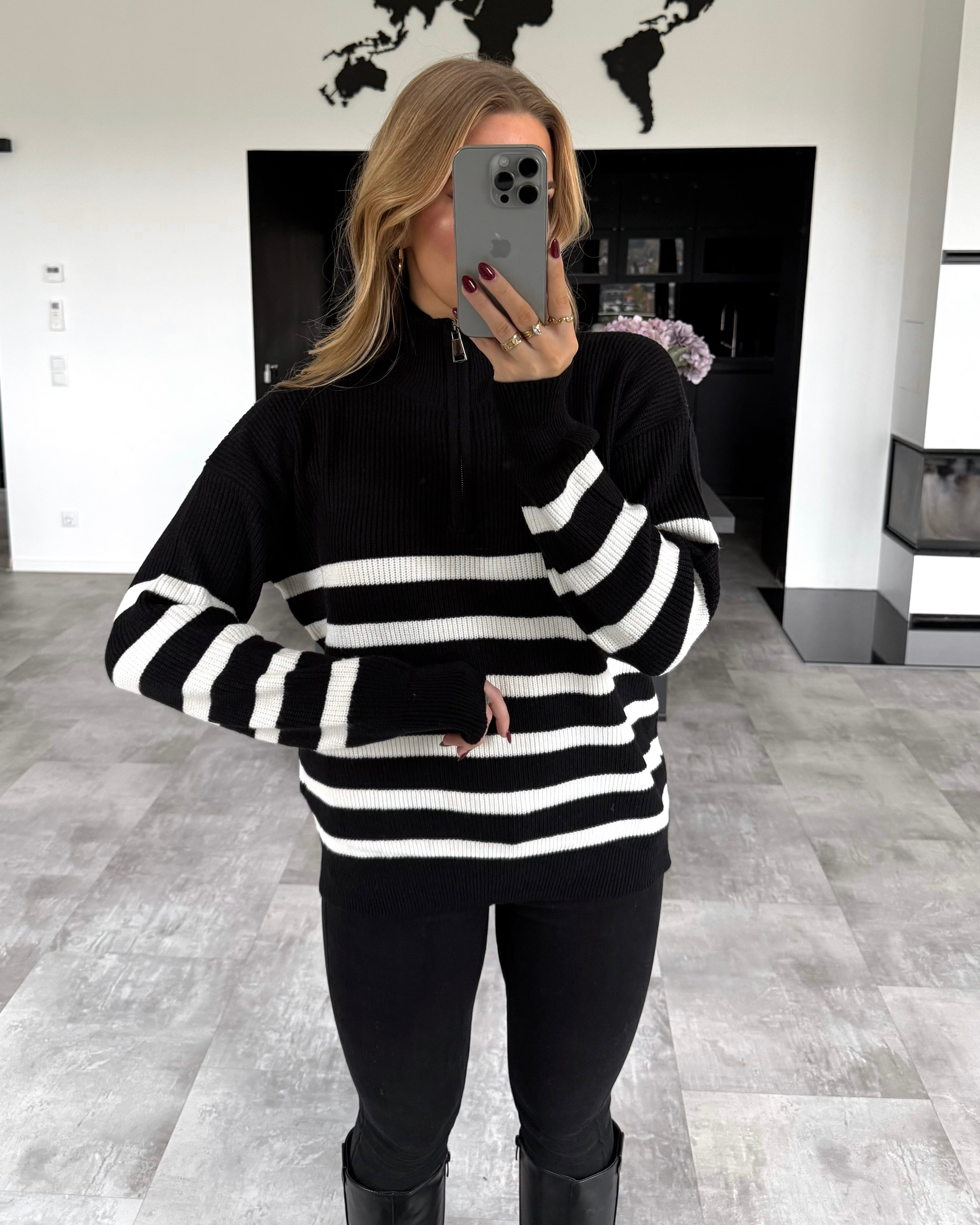 Pullover "Tori" Schwarz-Weiß