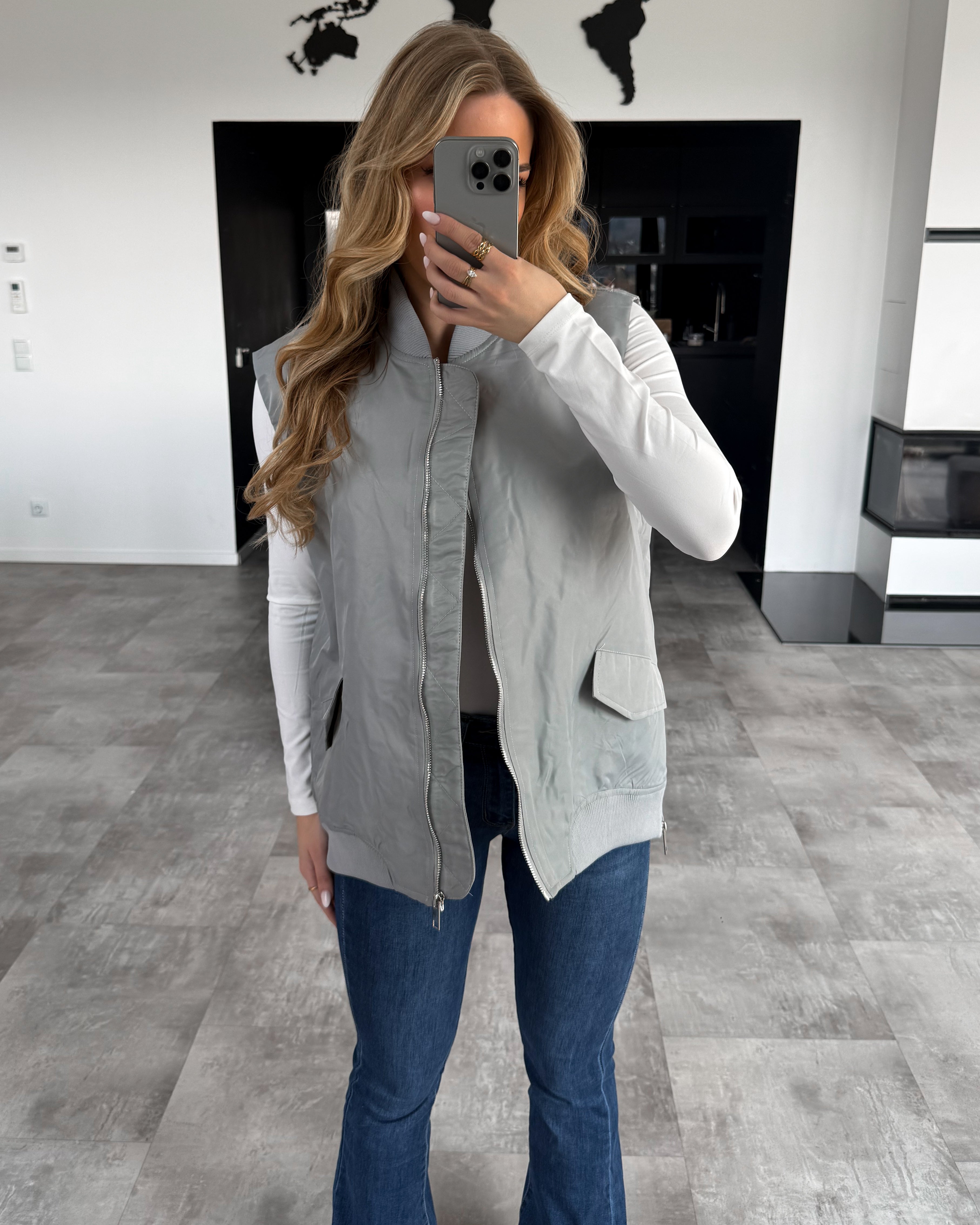 Stoff-Weste “Chelsea” Hellgrau