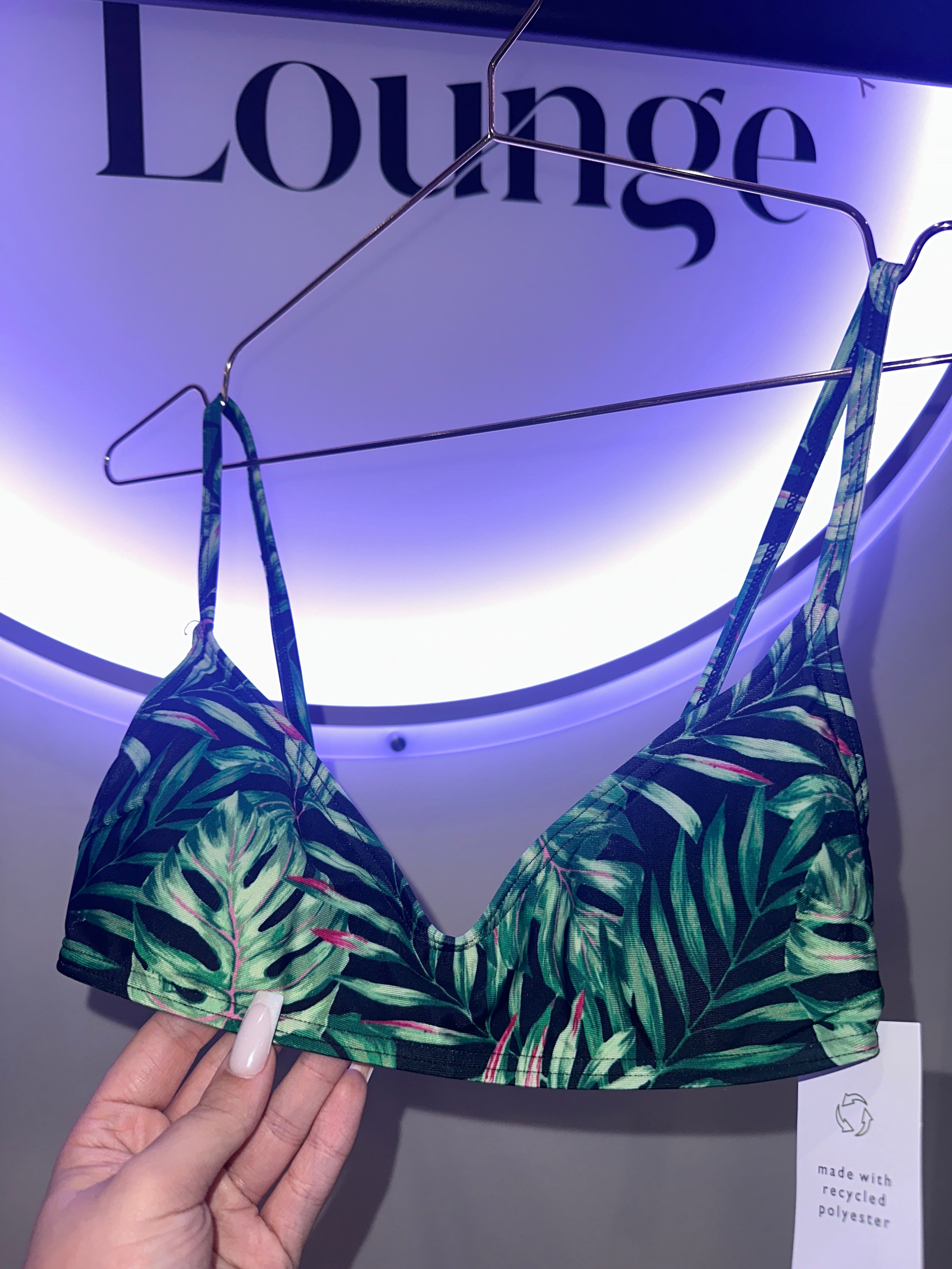 EINZELSTÜCK Bikini Oberteil Grün Muster #94