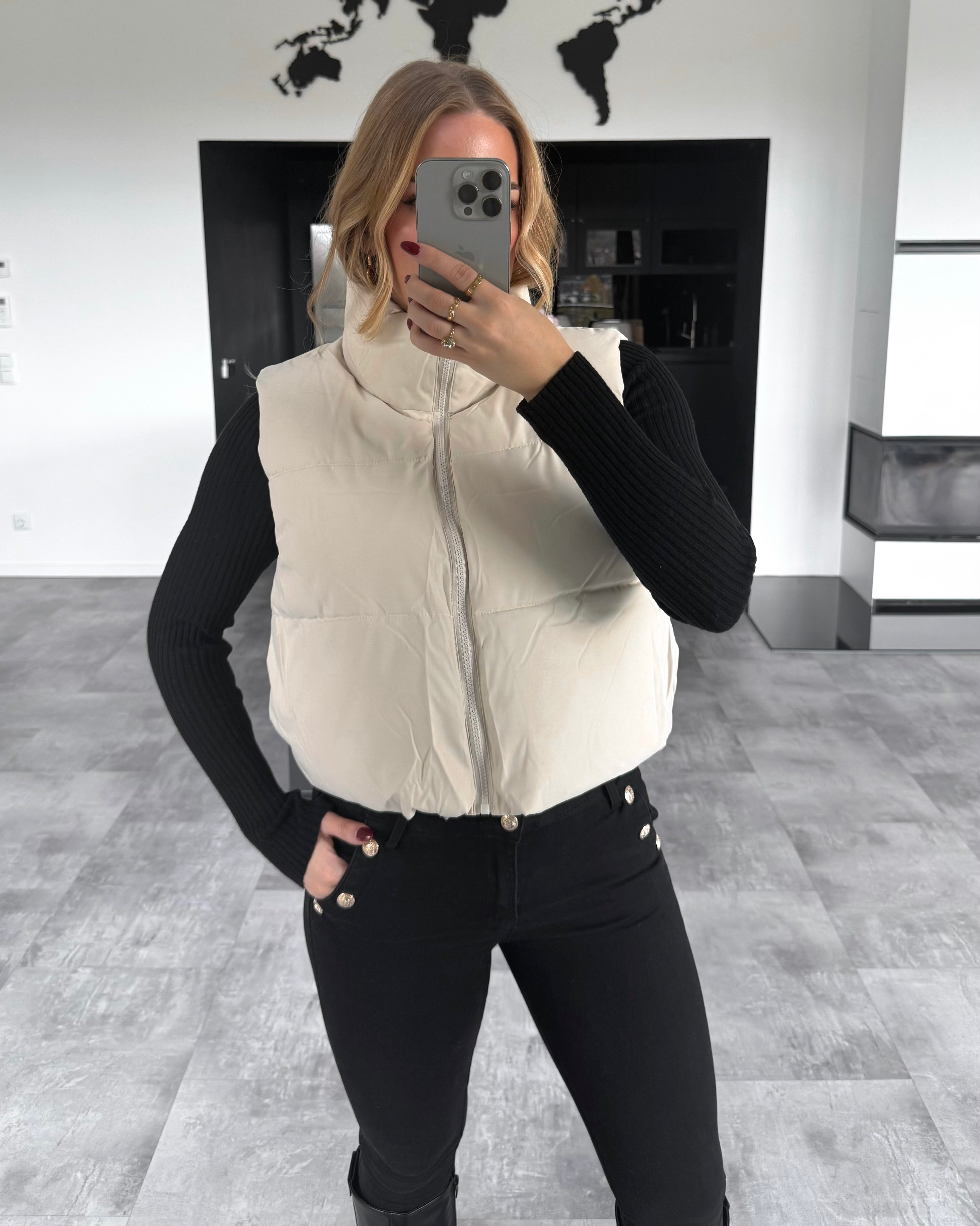 Daunen-Weste “Skadi” Creme