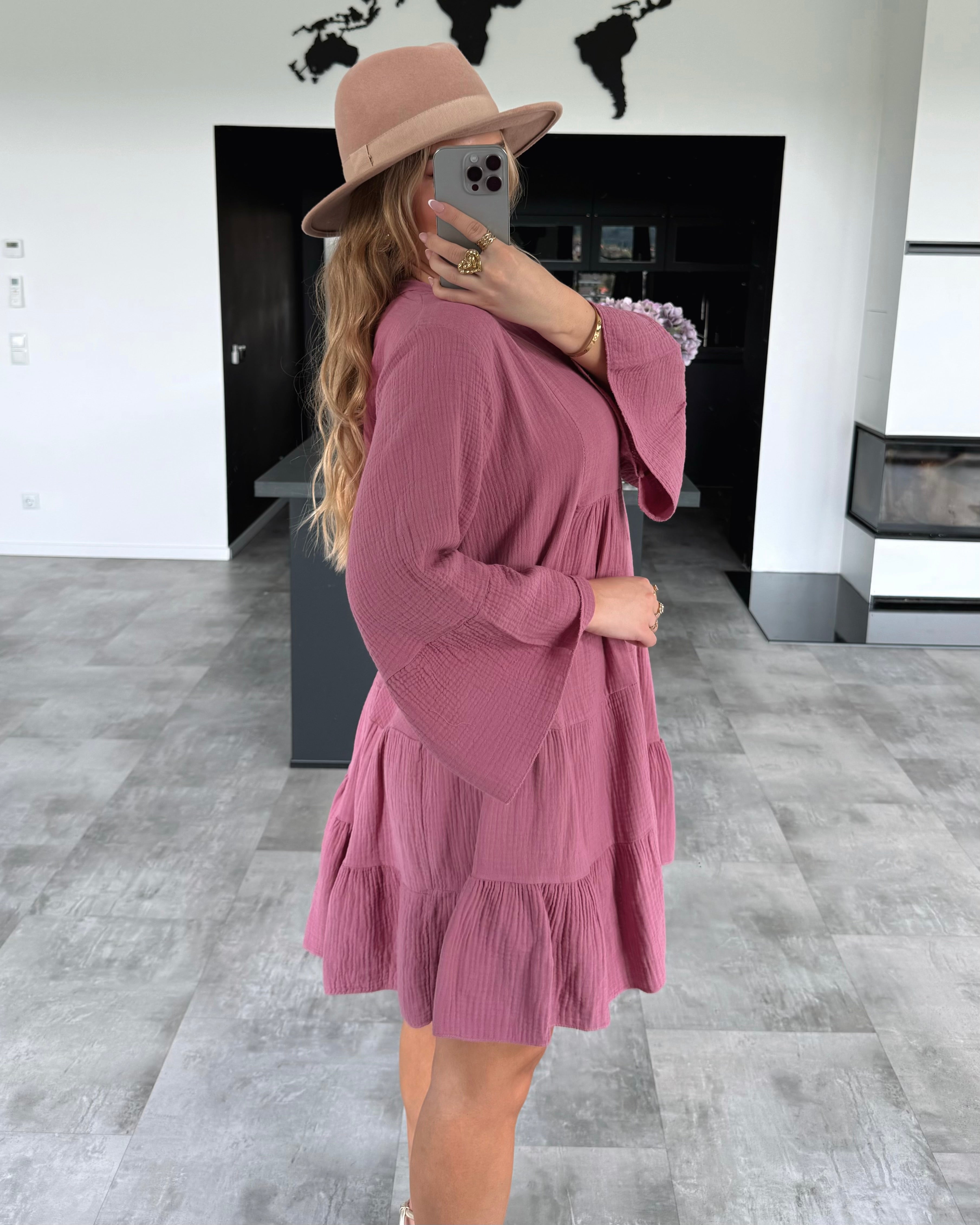 Musselin Kleid „Sofia“ Beere