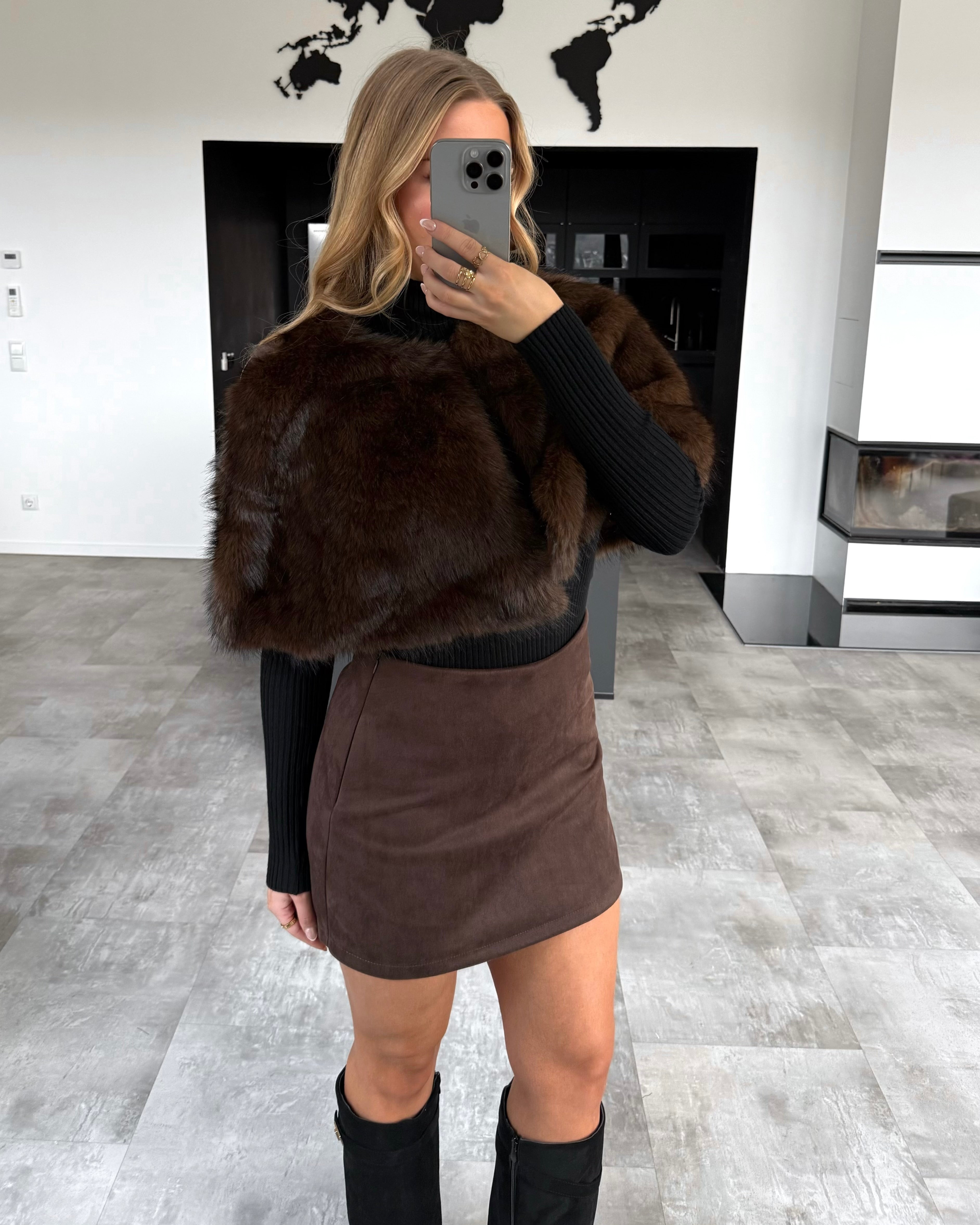 Fellstola “Valeria” Chocolate