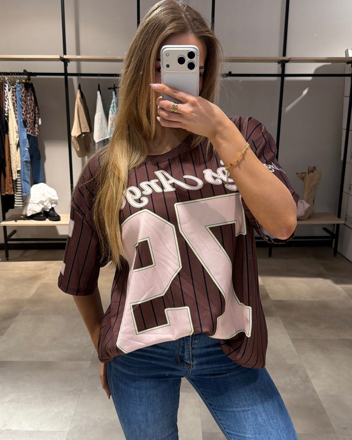 T-Shirt "LA" Chocolate-Rosa