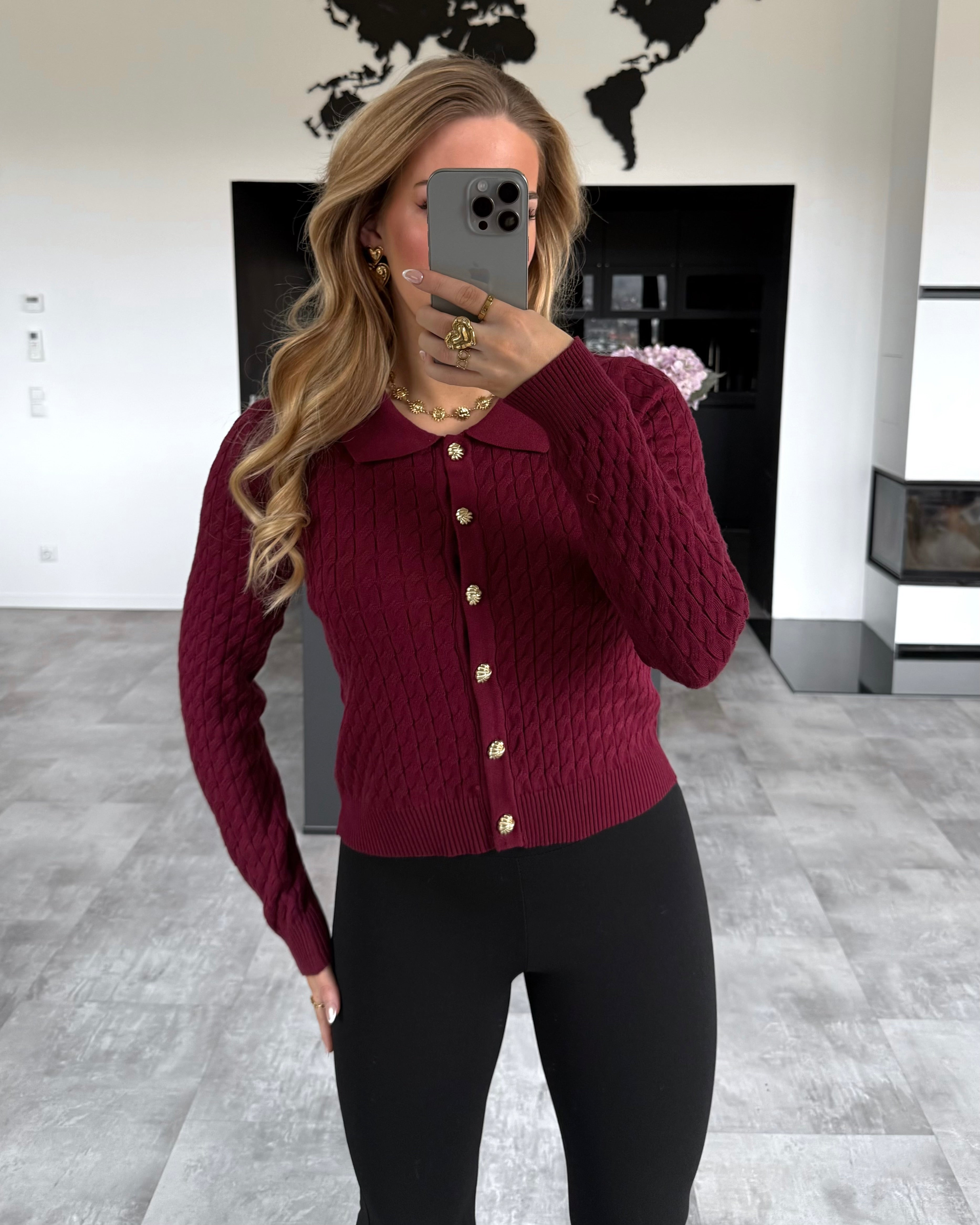 Cardigan "Eleanor" Burgunder