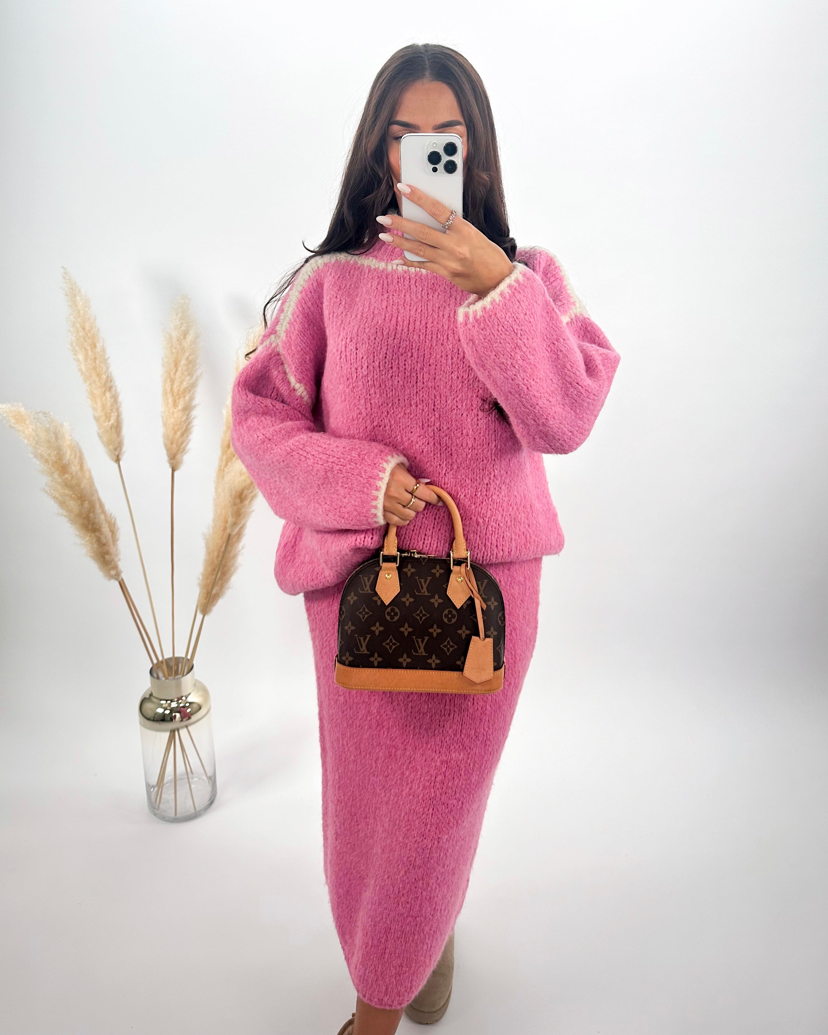 Pullover "Élodie” Pink-Weiß