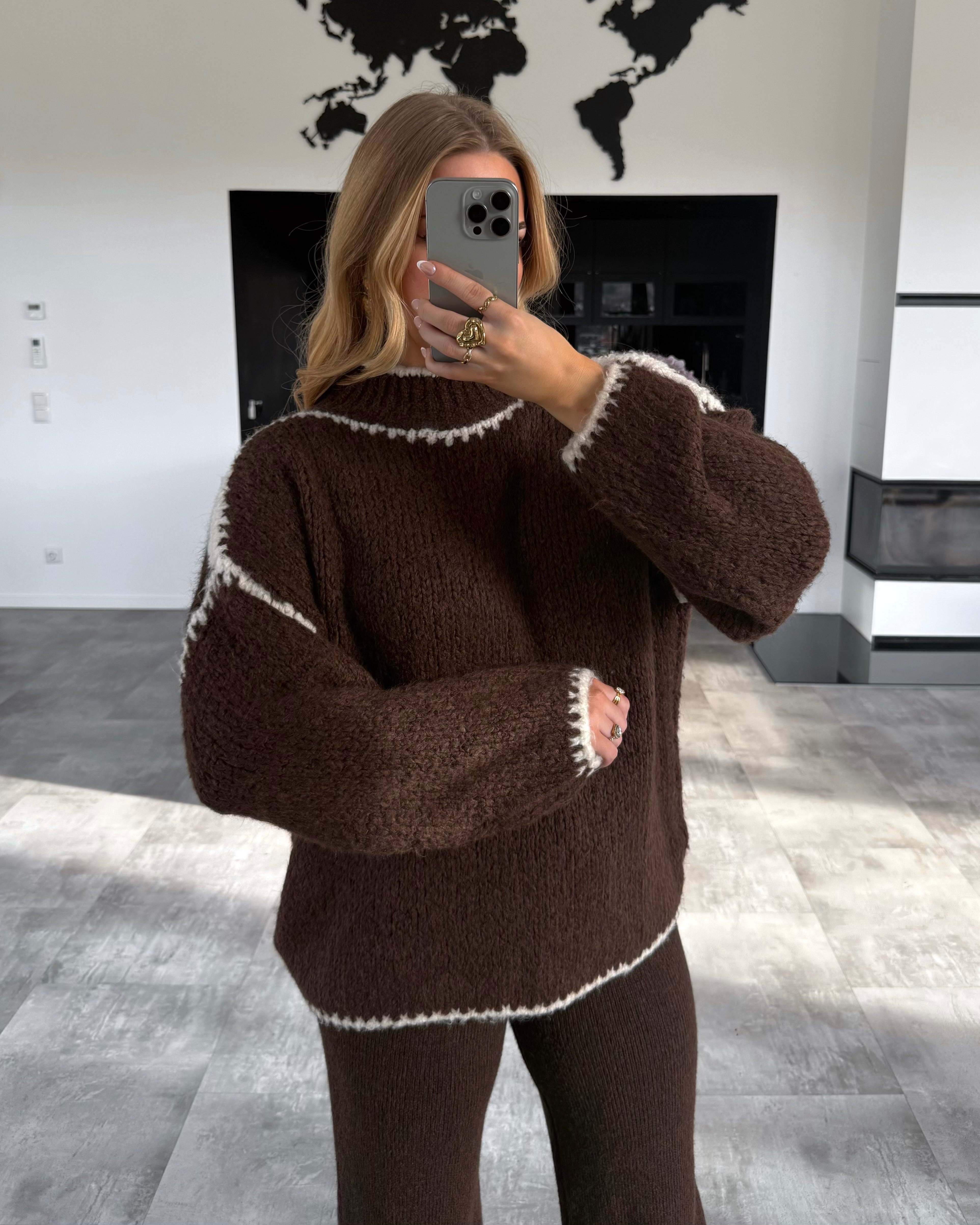 Pullover “Elodie” Chocolate-Ecru