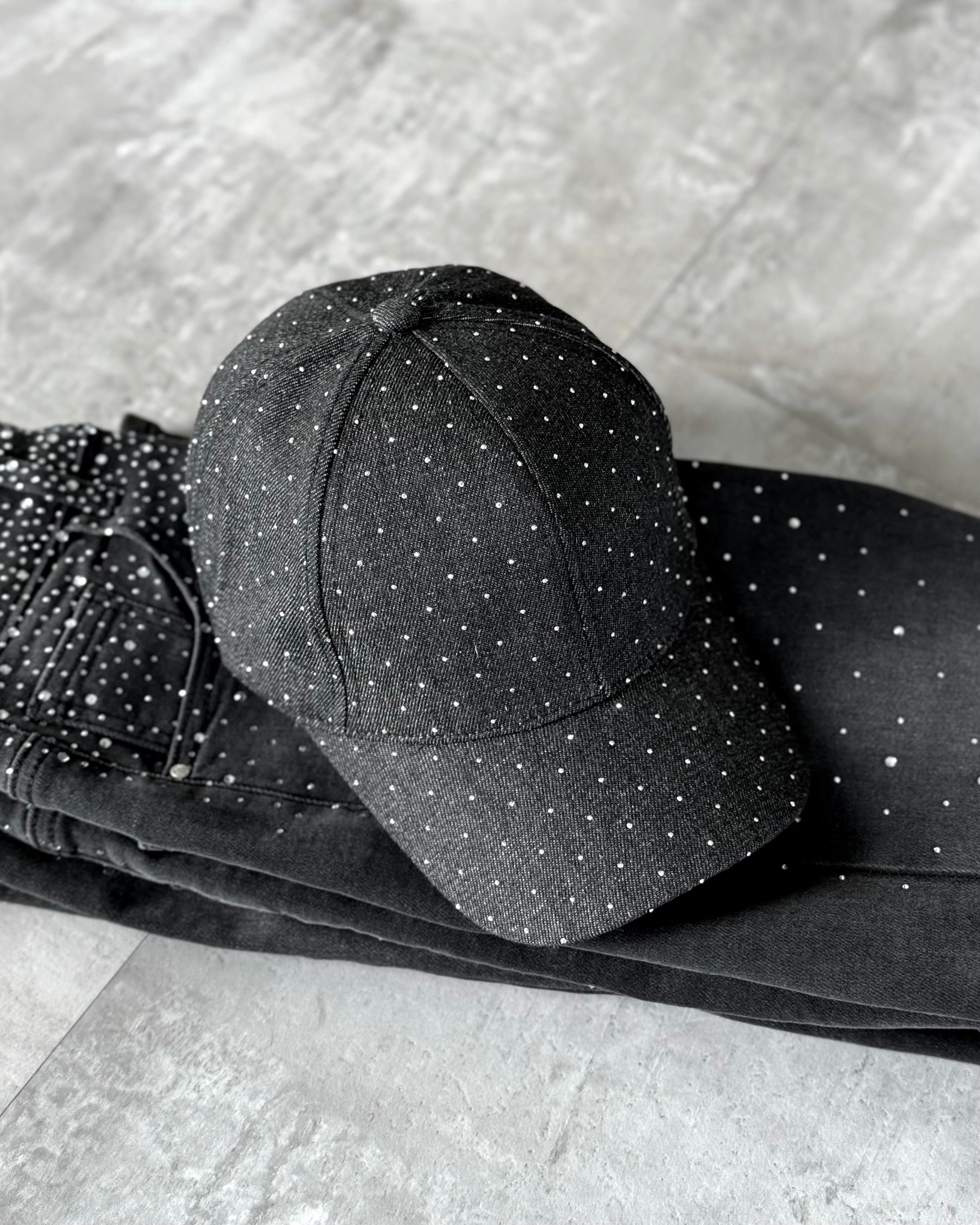 Base Cap "Demi" mit Strasssteinen Schwarz
