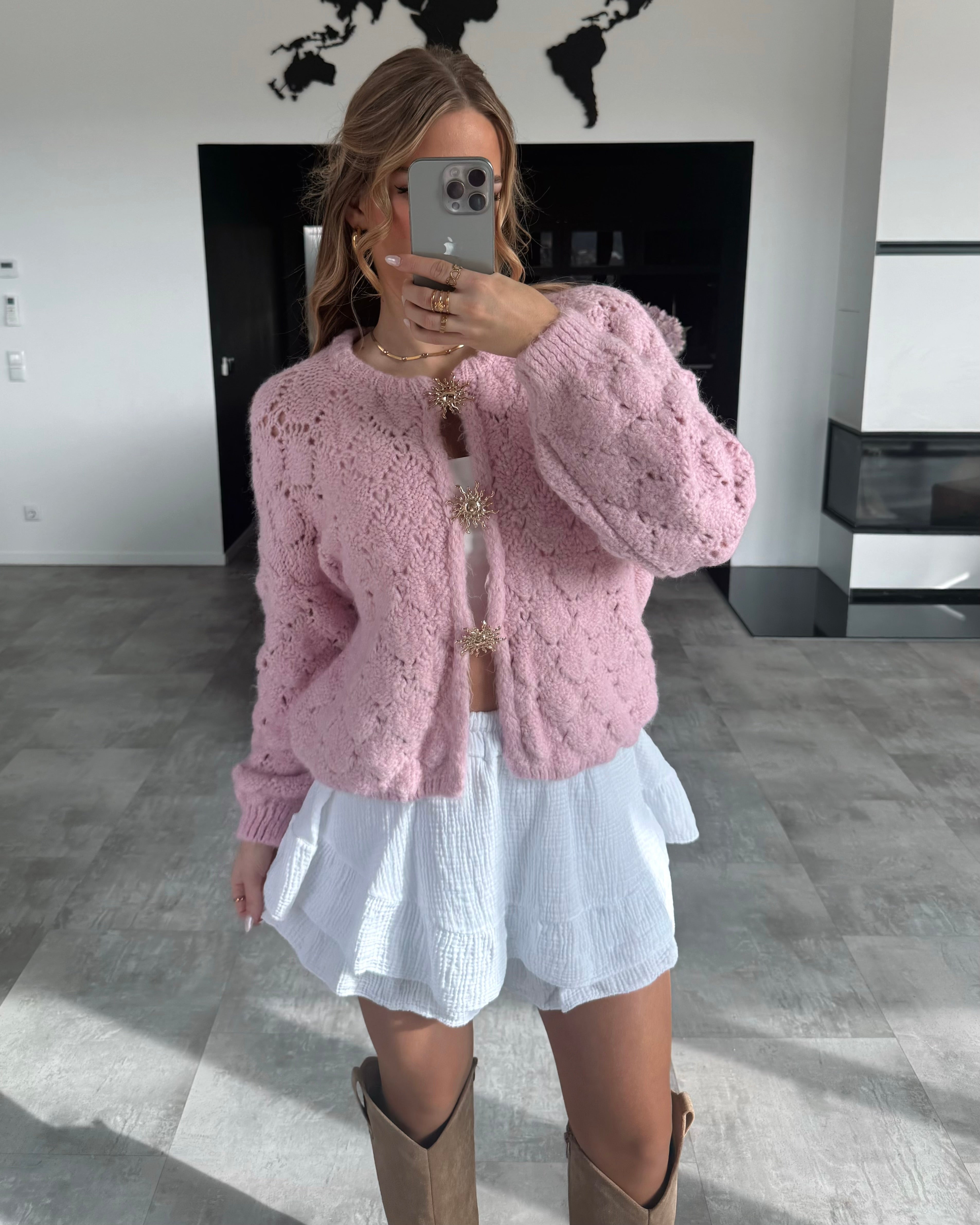 Cardigan "Solène" Rosa
