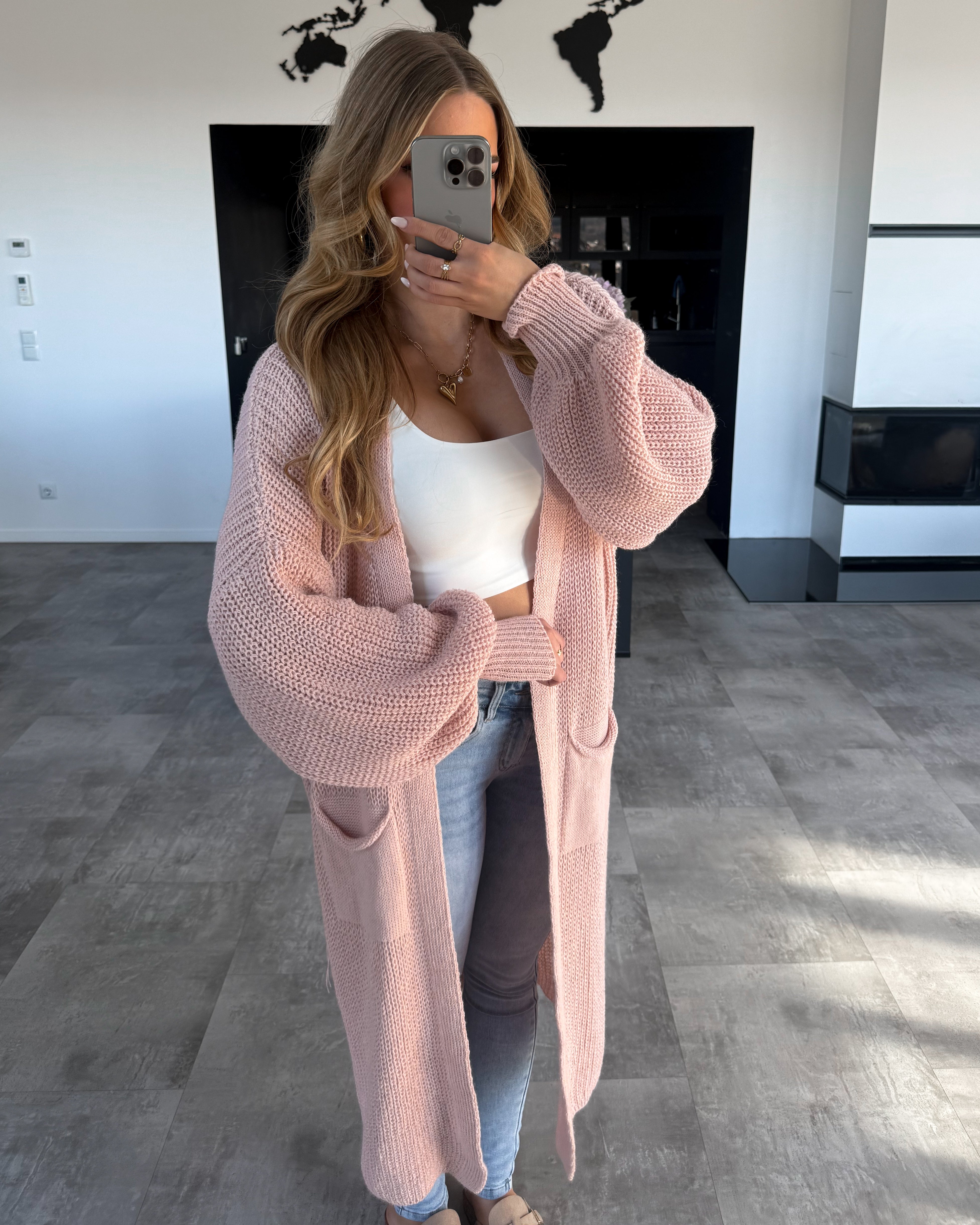 Cardigan “Aleyna” Lang Altrosa