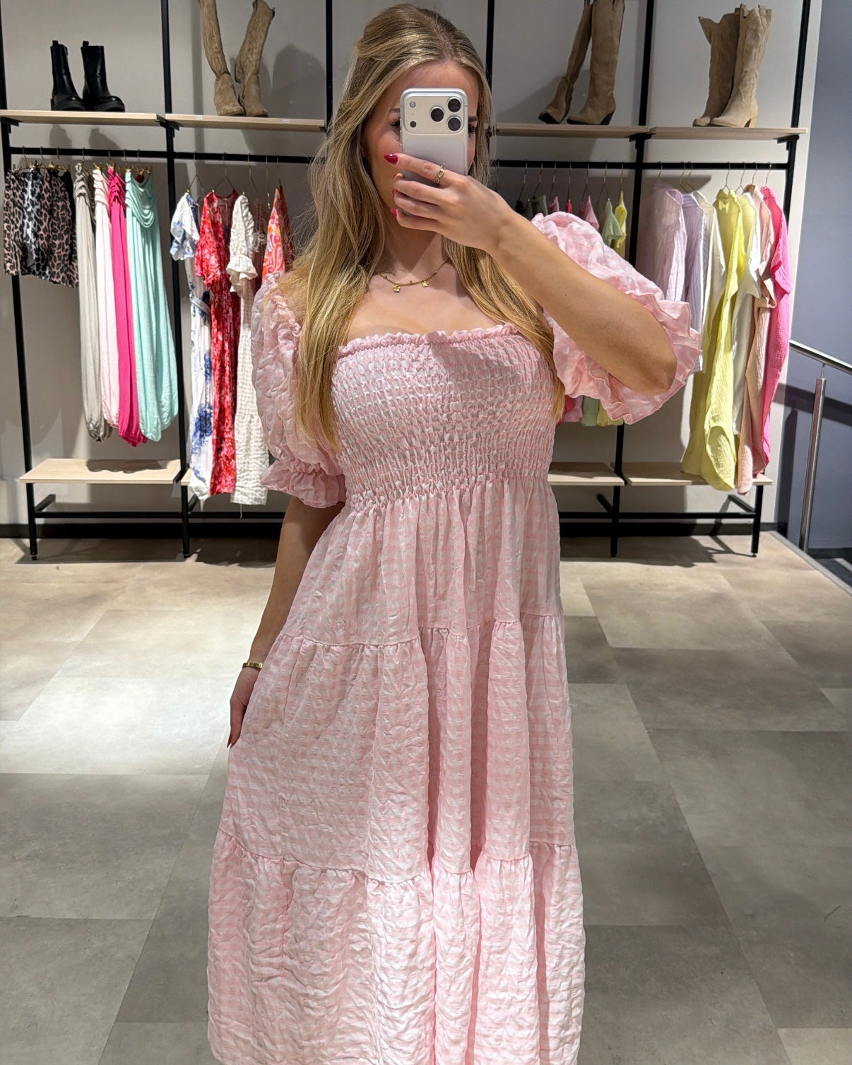 Maxikleid “Rosabella” Rosa Kariert