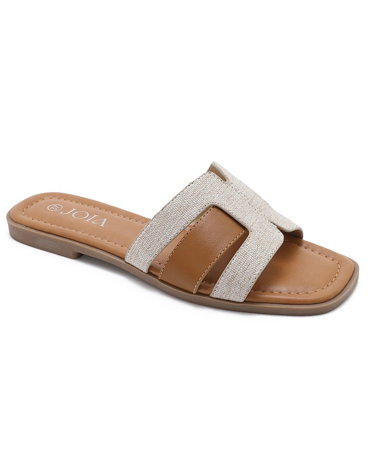 Pantolette "Hermina" Beige-Braun