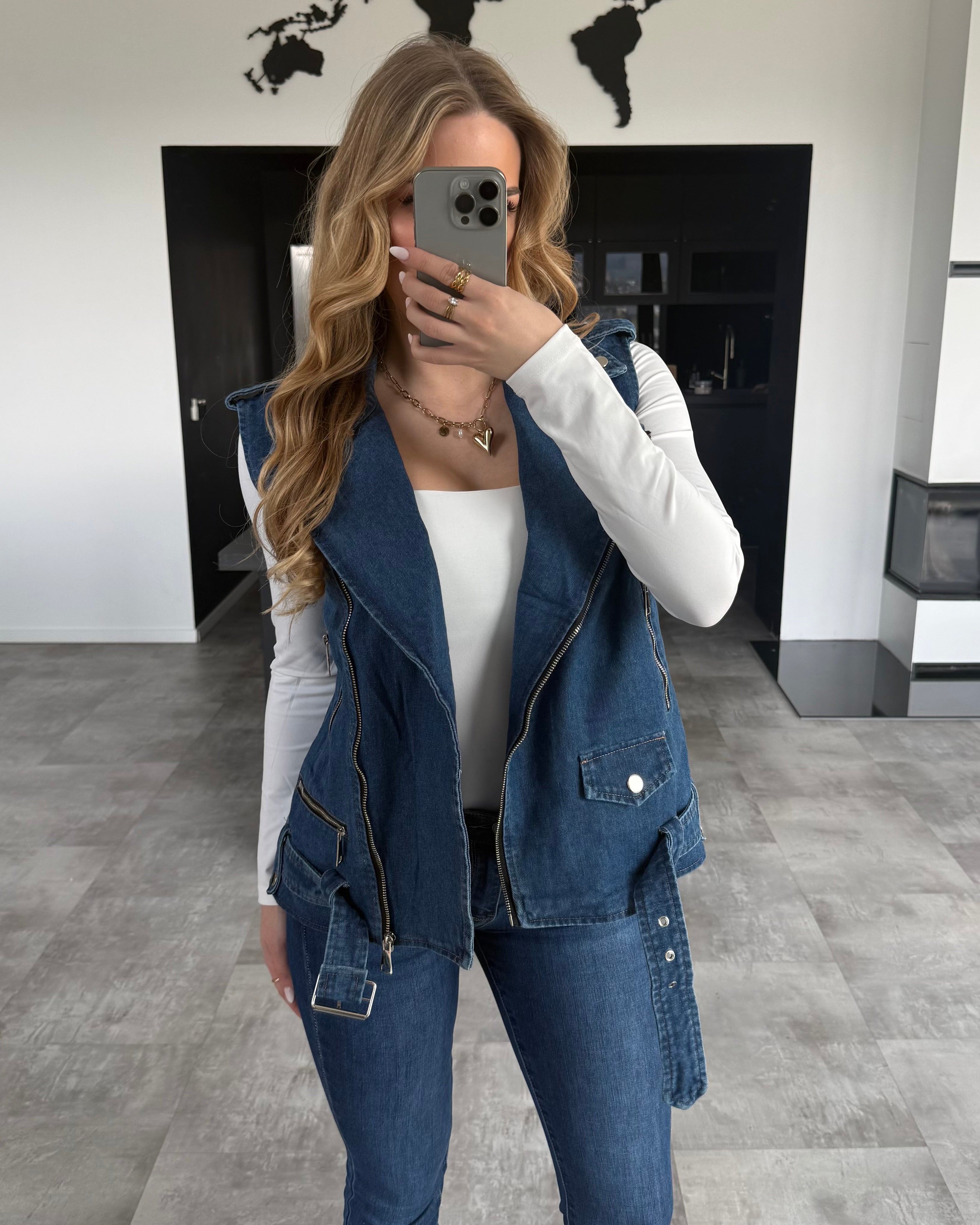 Jeans-Weste “Nelli” Dunkelblau