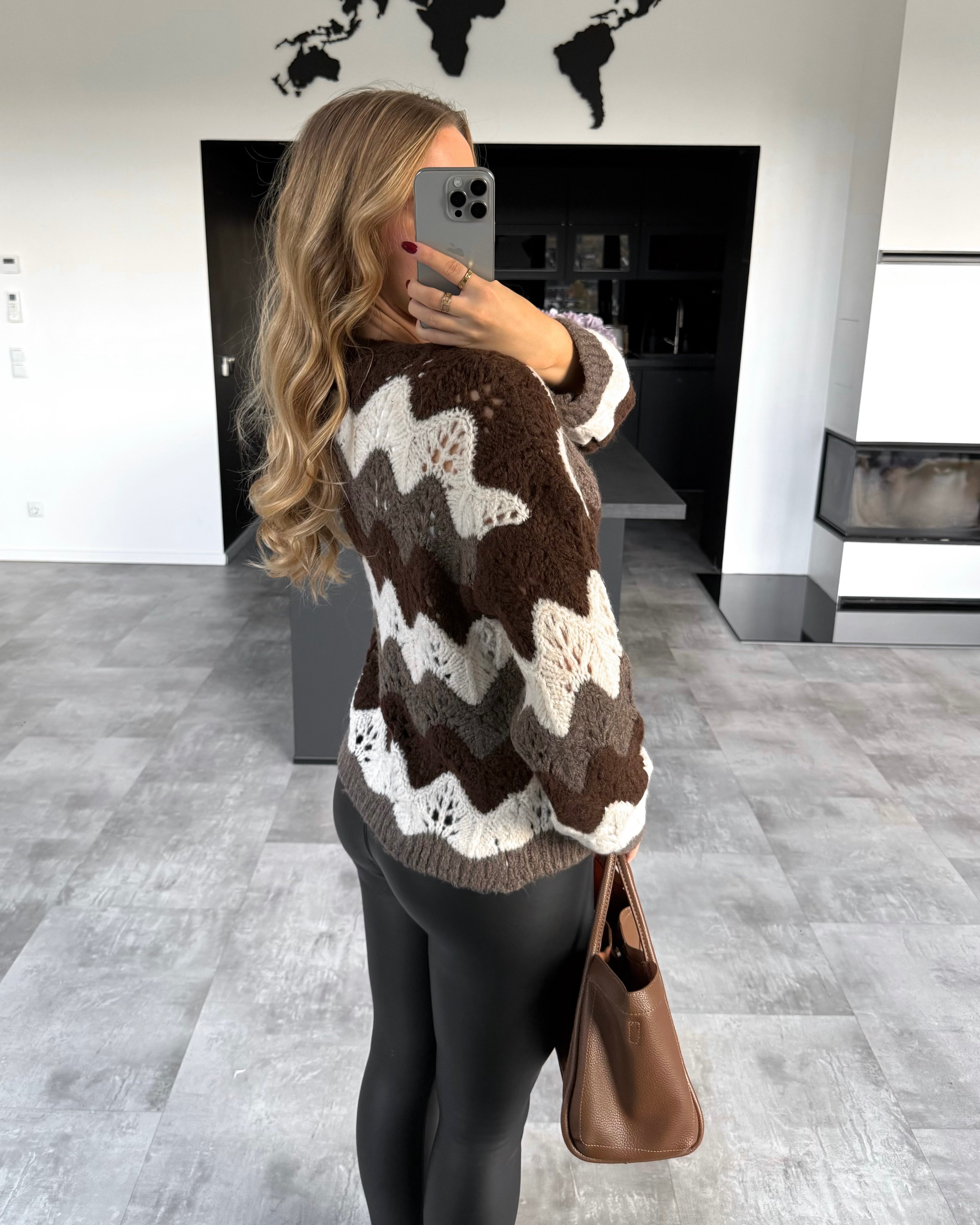 Häkelcardigan "Tweety" Multicolour Braun