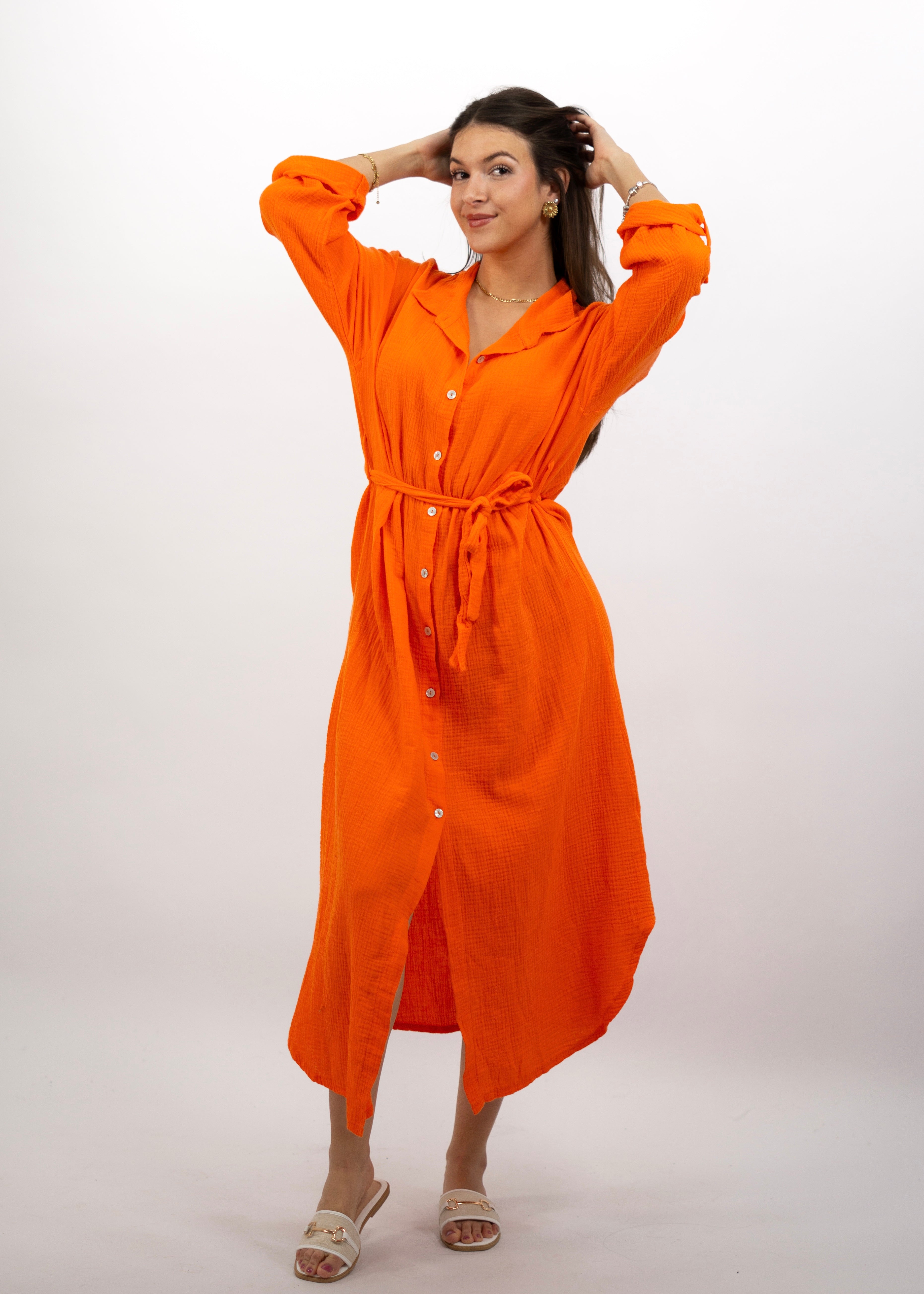 Musselin Kleid „Melissa“ Burnt Orange