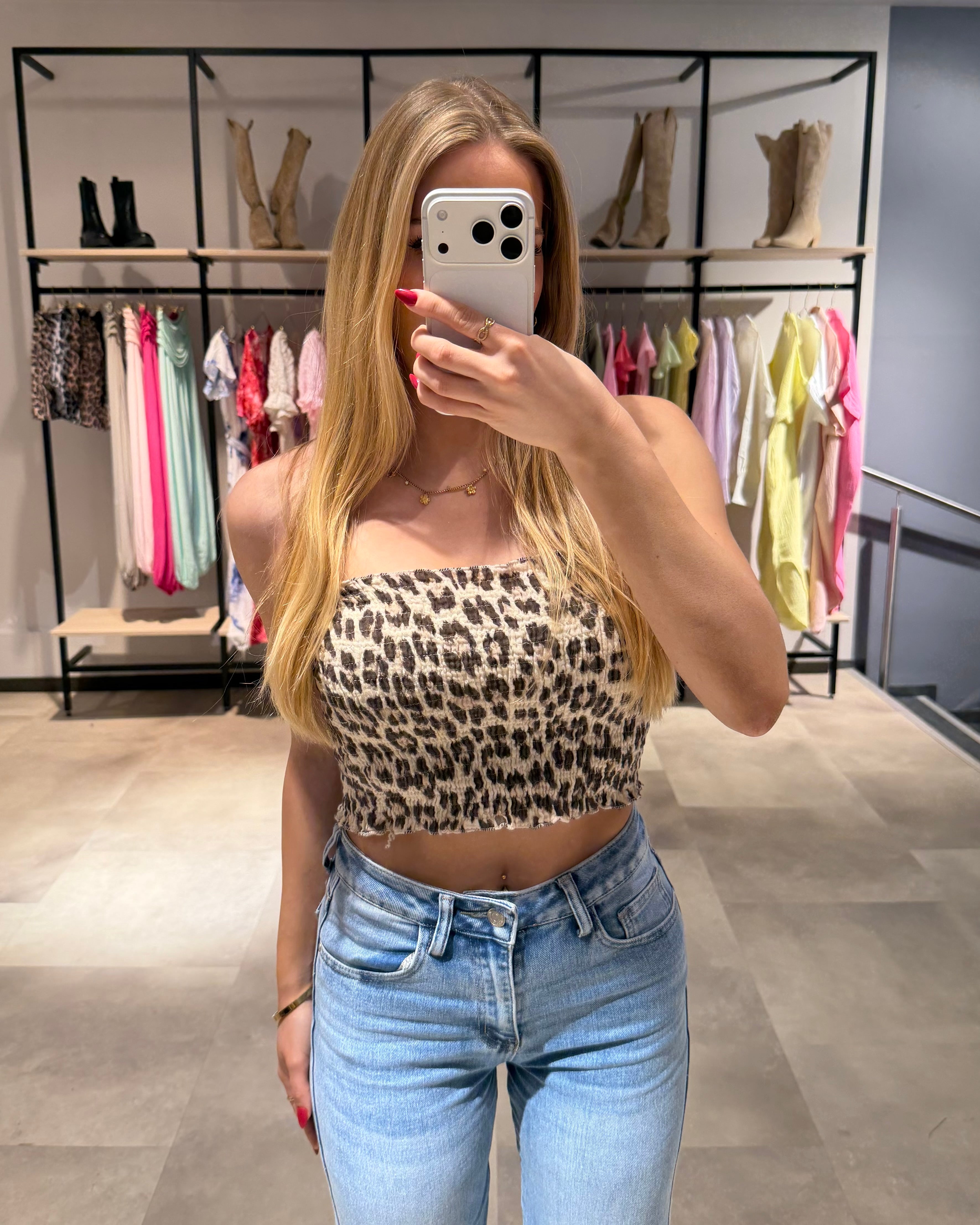 Bandeau Top "Bambi" Leo Beige