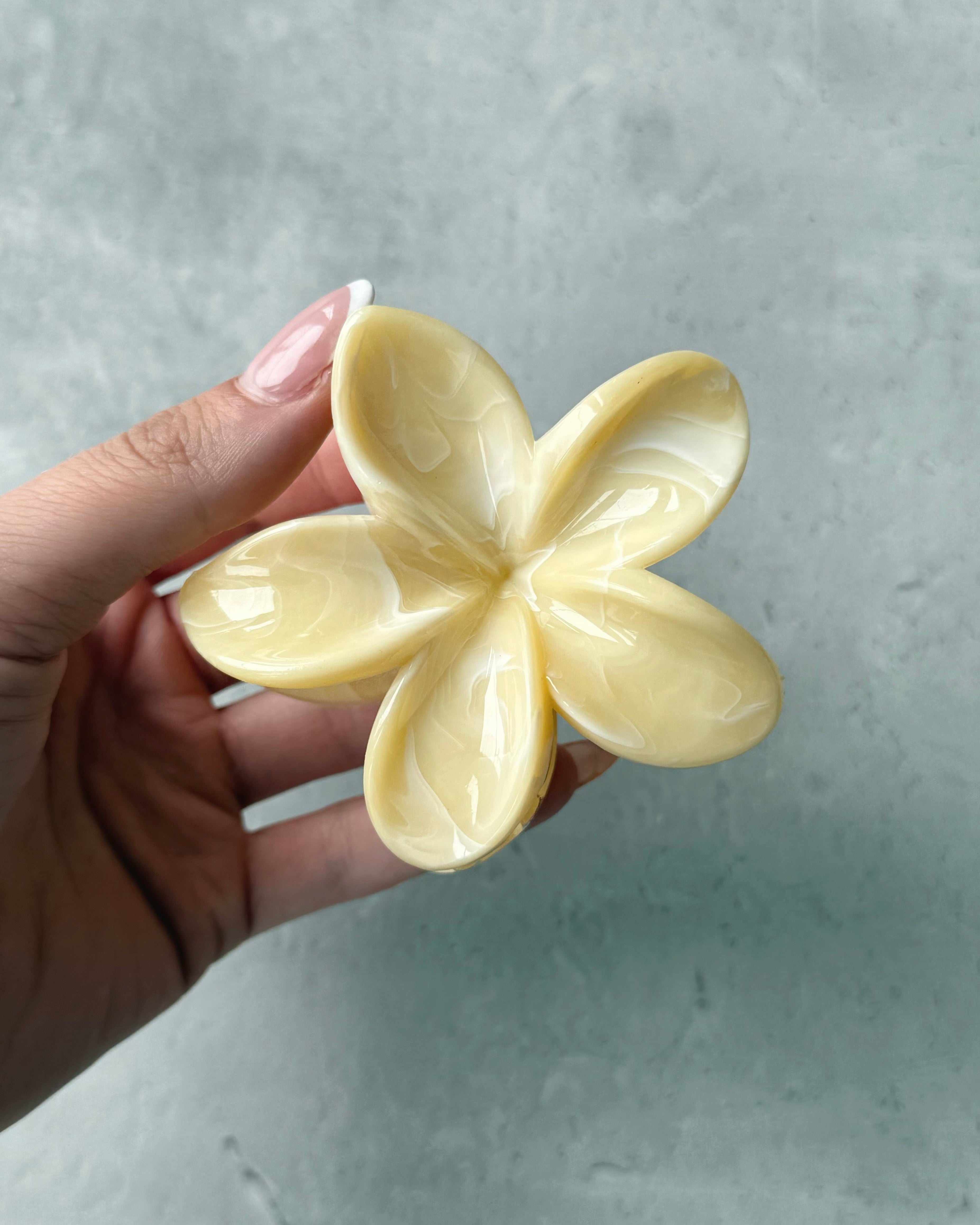 Haarklammer "Opal" Gelb Marble