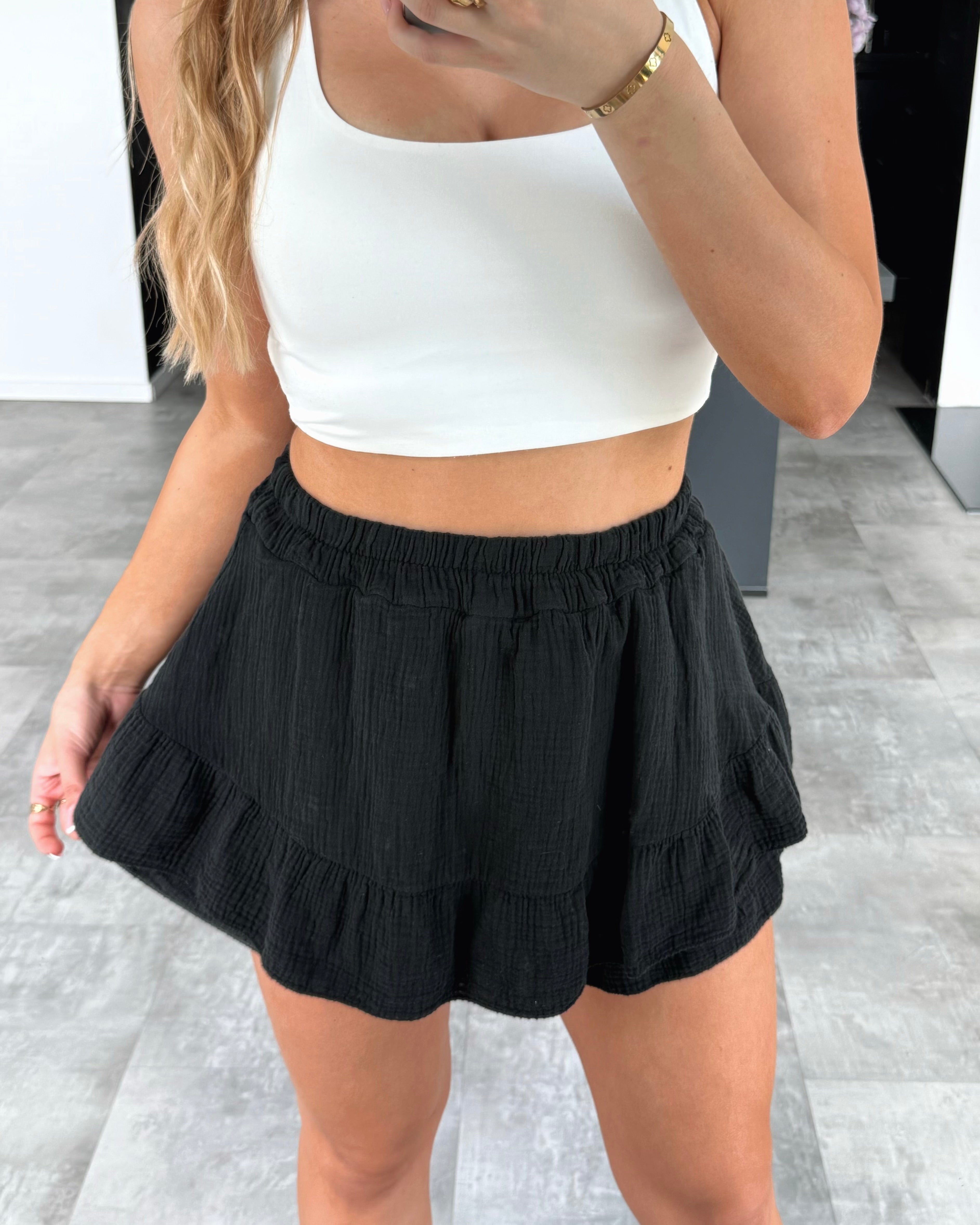 Musselin Hosenrock „Calea“ Schwarz