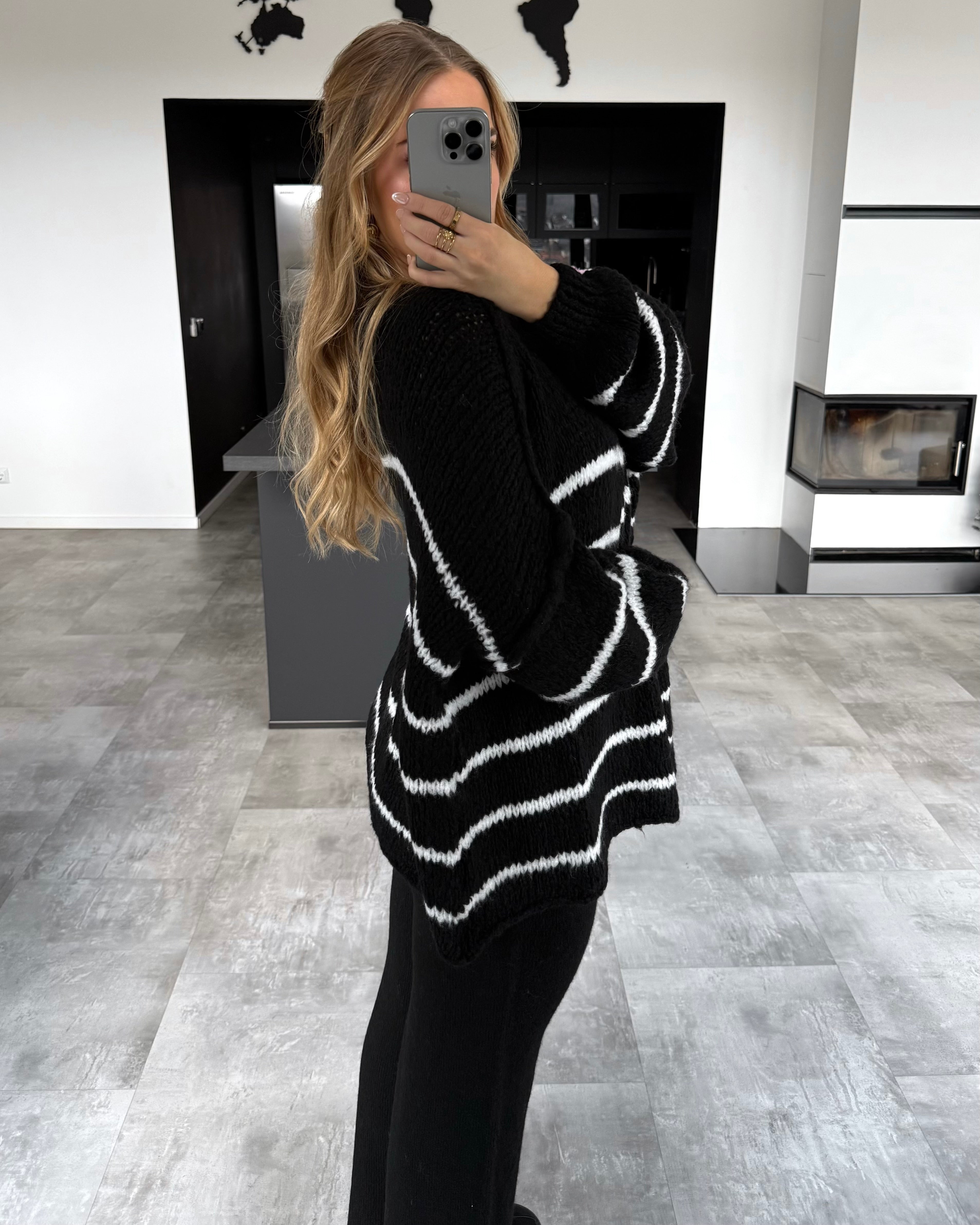 Cardigan “Raya“ Schwarz-Weiß