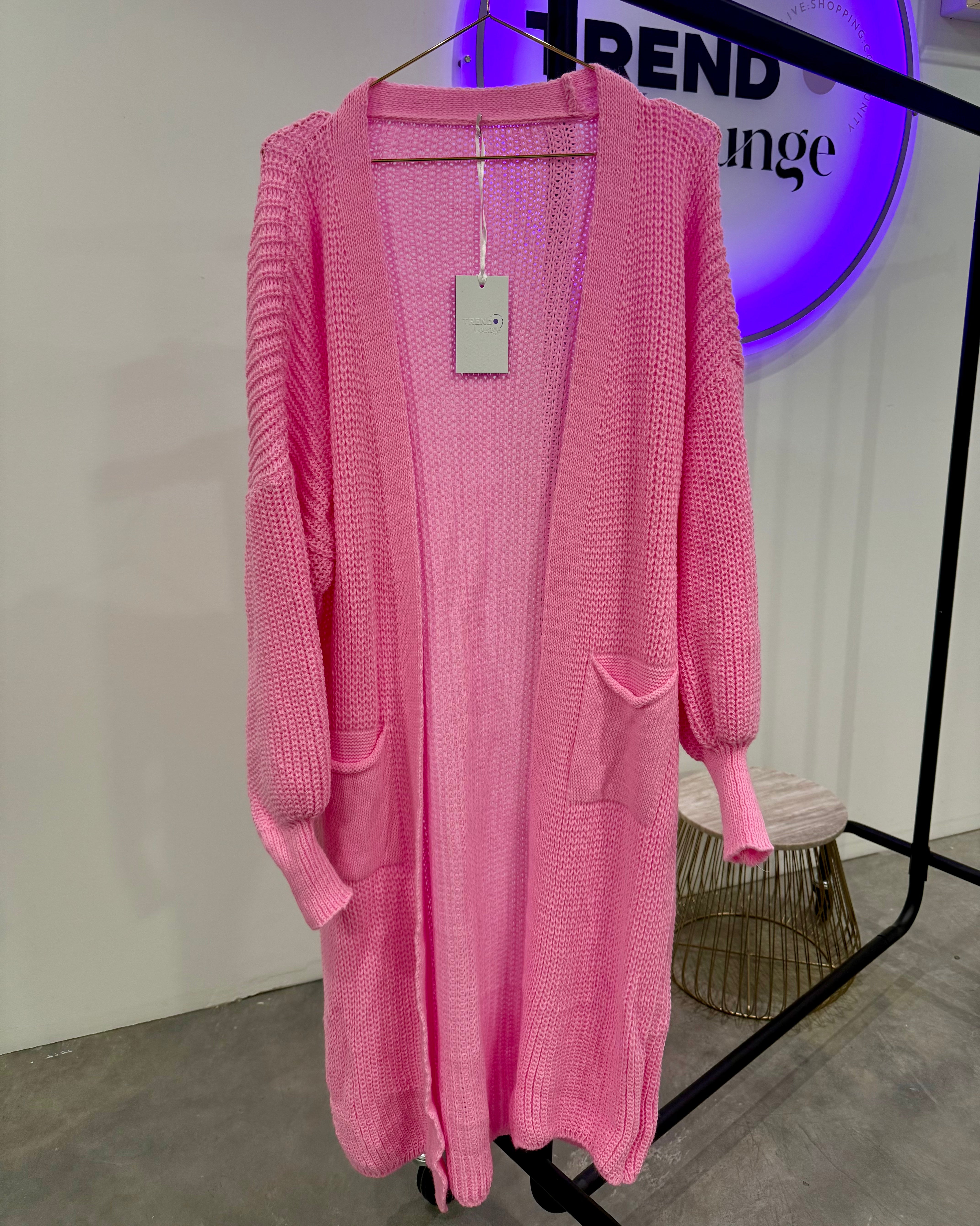 Cardigan “Aleyna” Lang Bubblegum Rosa
